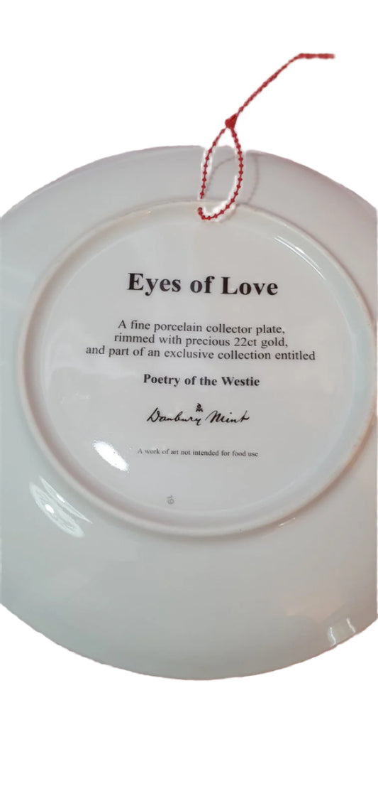 Декоративна Колекционерска чиния “Eyes of Love” от серията “Beloved Westies” на Danbury Mint