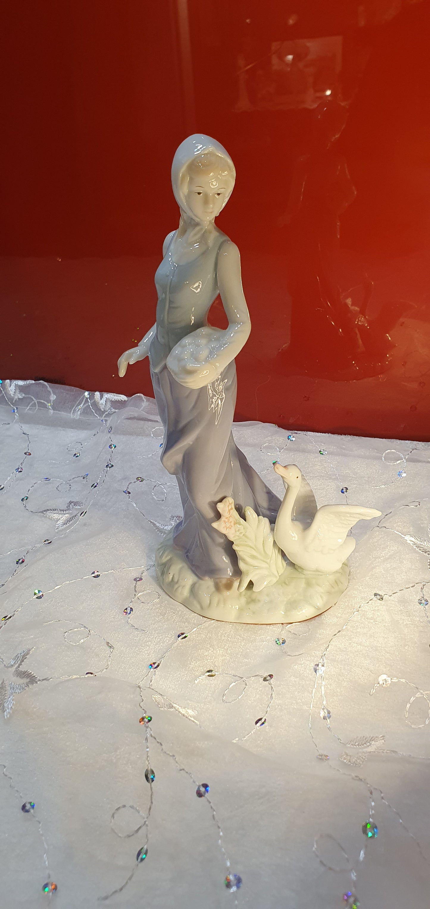 Vintage porcelain figurine "Girl with Duck"