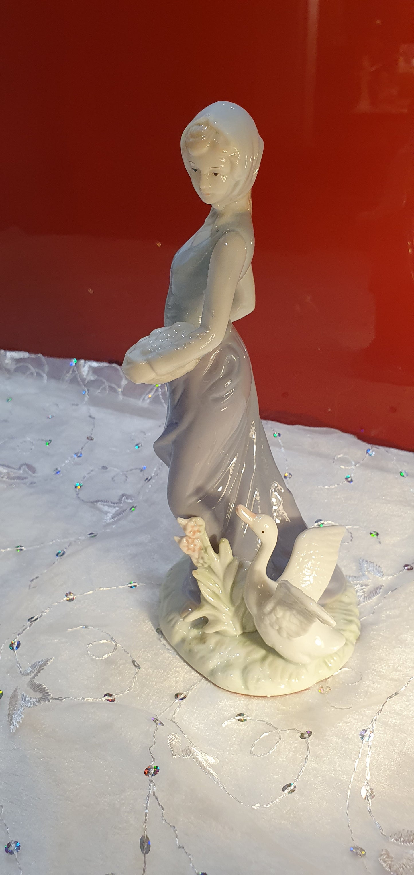 Vintage porcelain figurine "Girl with Duck"