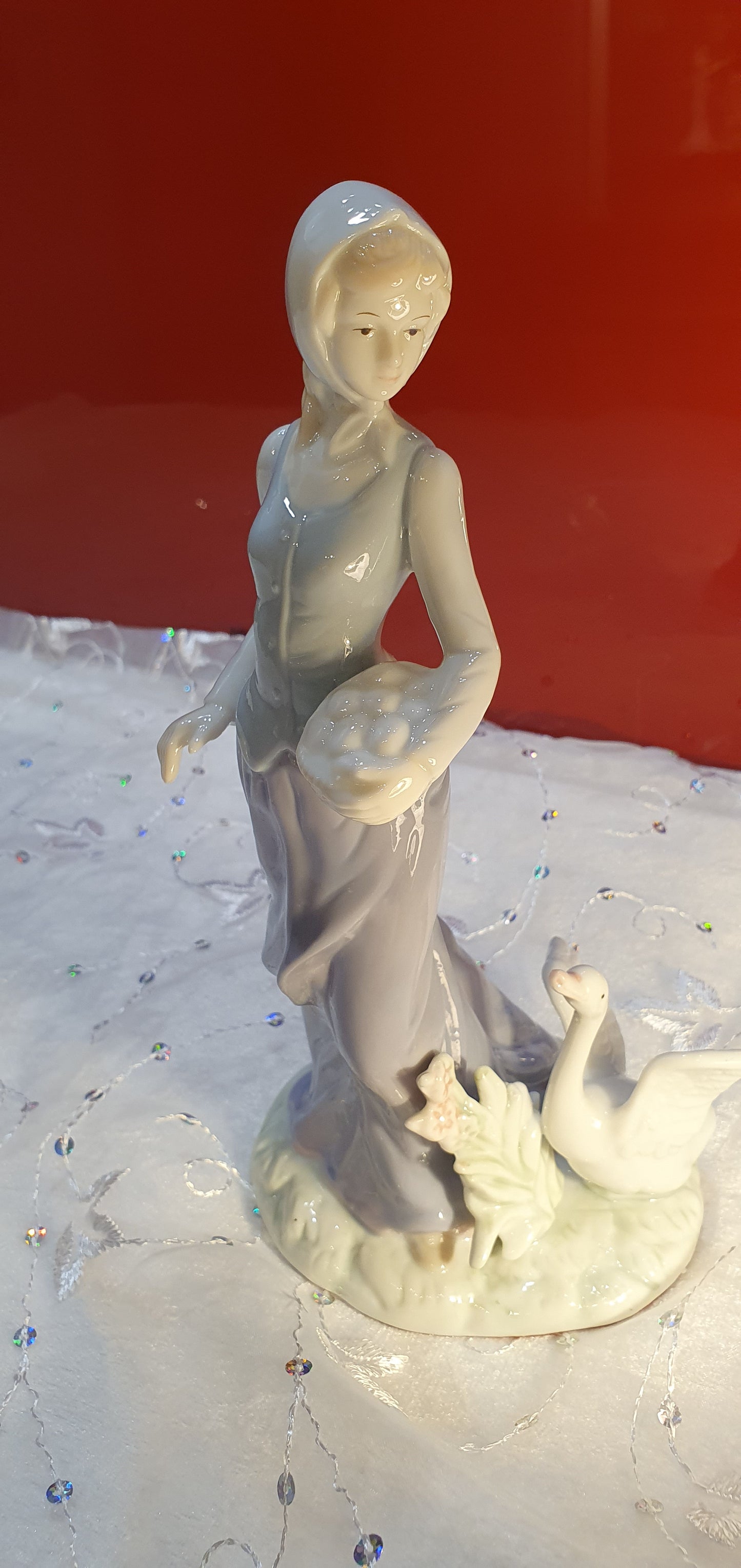 Vintage porcelain figurine "Girl with Duck"