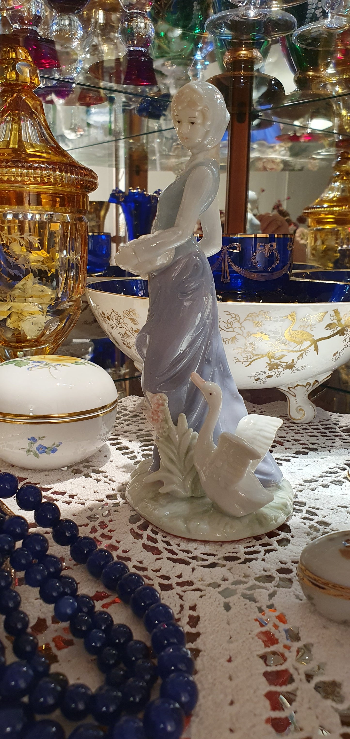 Vintage porcelain figurine "Girl with Duck"
