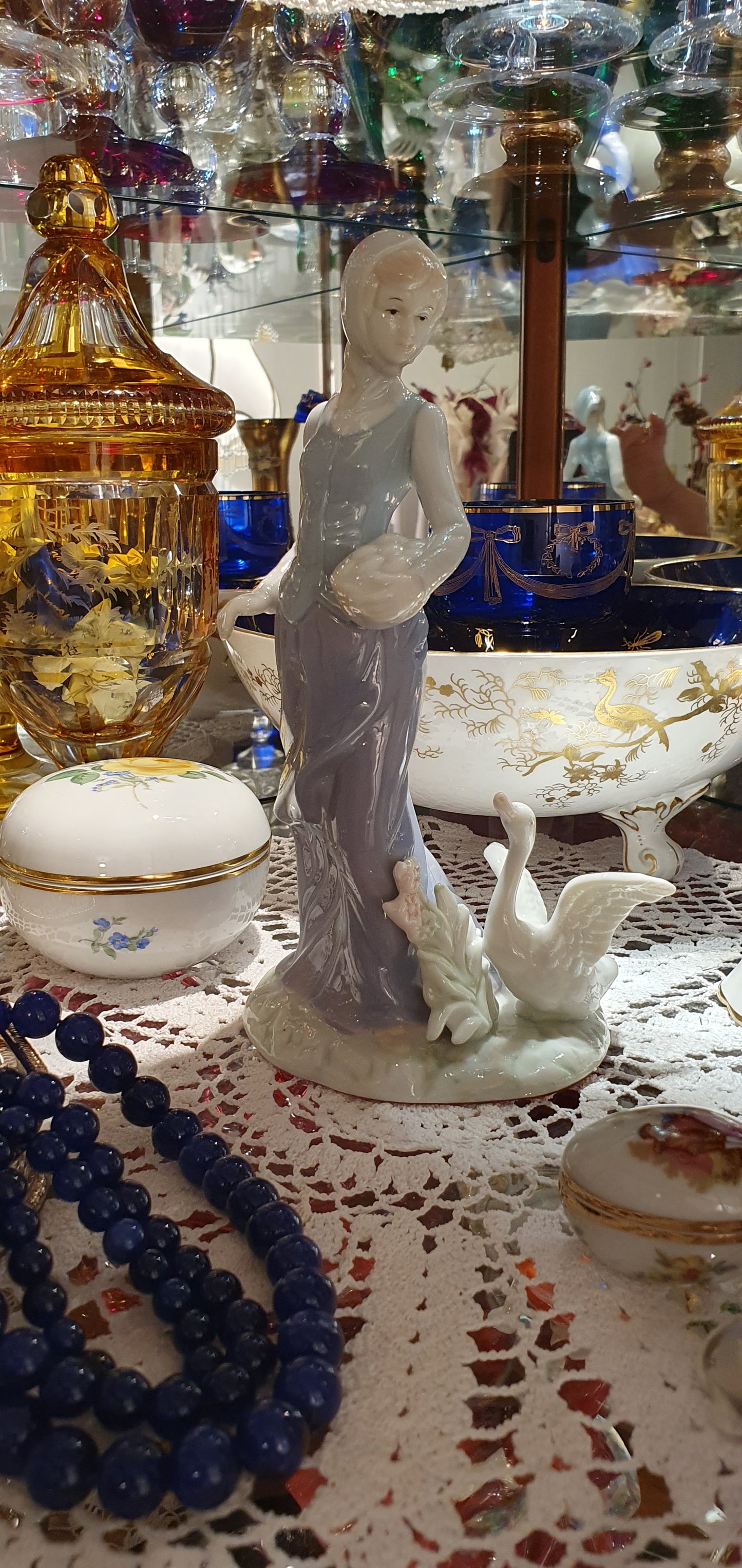 Vintage porcelain figurine "Girl with Duck"