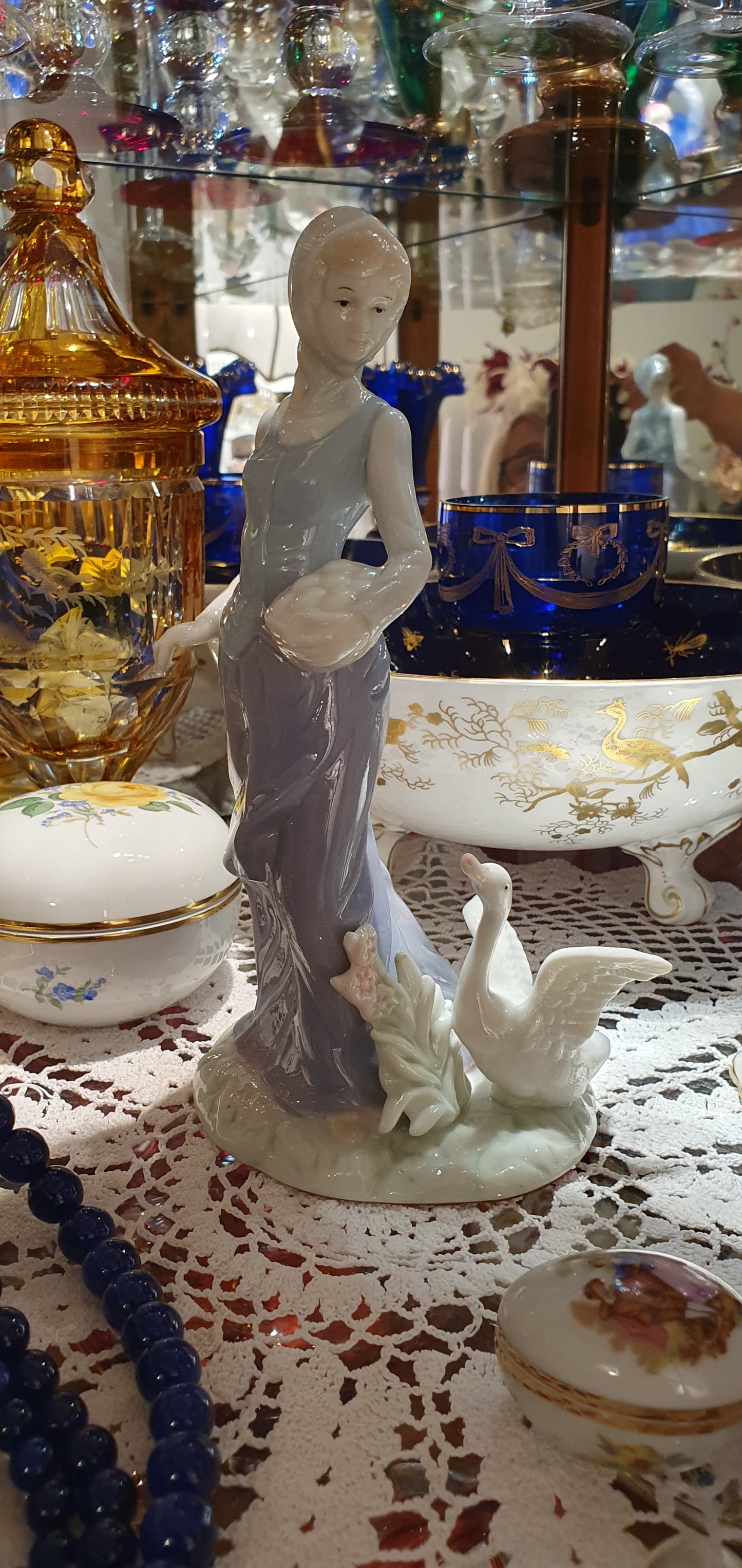 Vintage porcelain figurine "Girl with Duck"