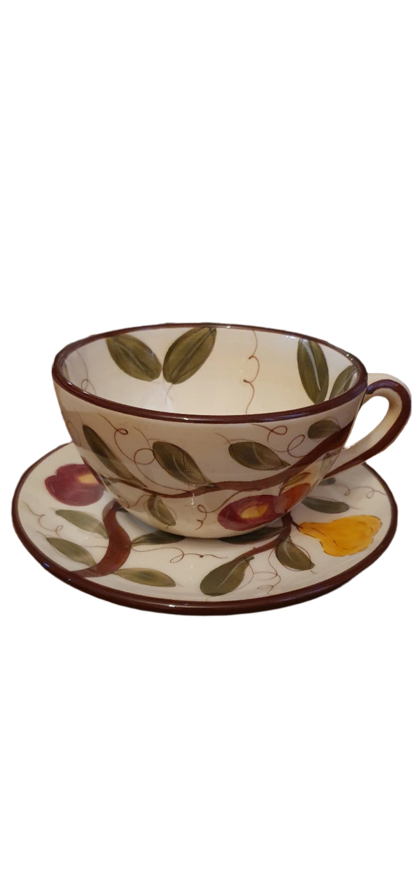 Hand-painted ceramic large bowl with handle - CEFLOR.SL cup - for cozy moments