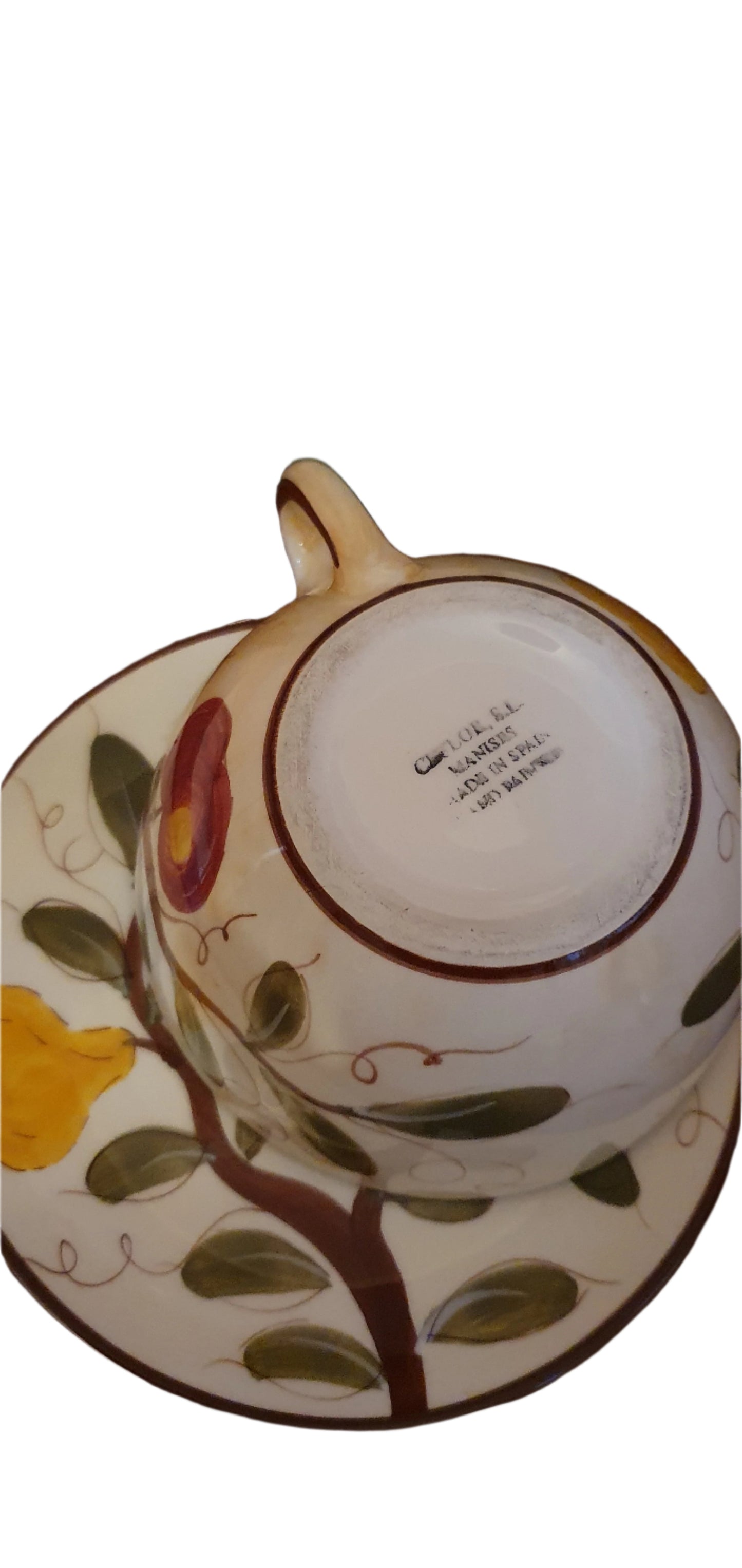 Hand-painted ceramic large bowl with handle - CEFLOR.SL cup - for cozy moments