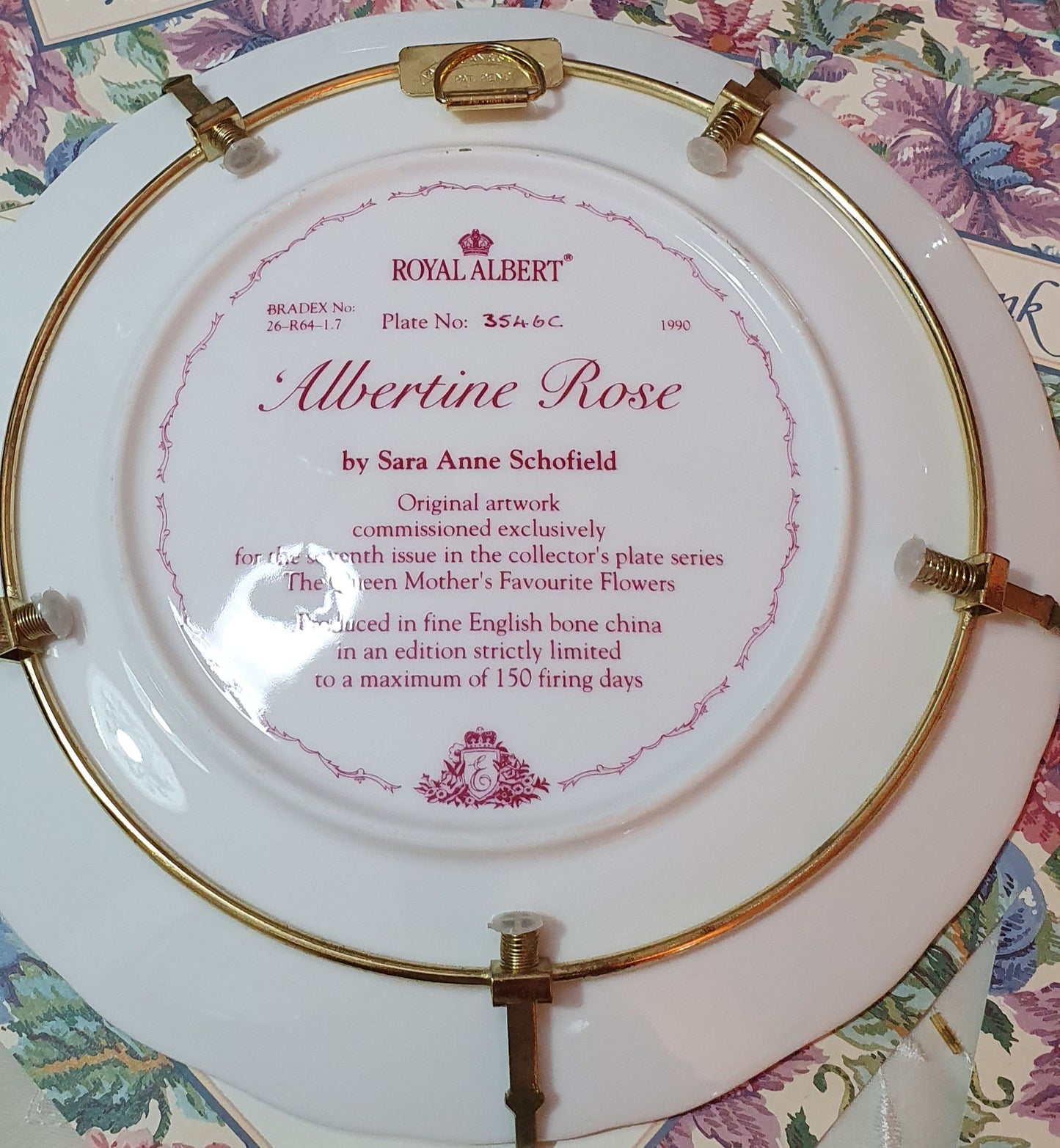 "Albertine Rose" collector's plate from Royal Albert