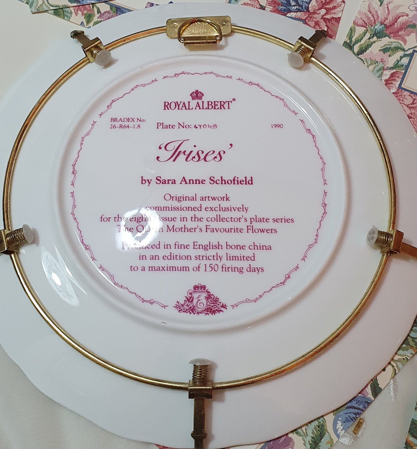 "Irises" collector's plate from Royal Albert