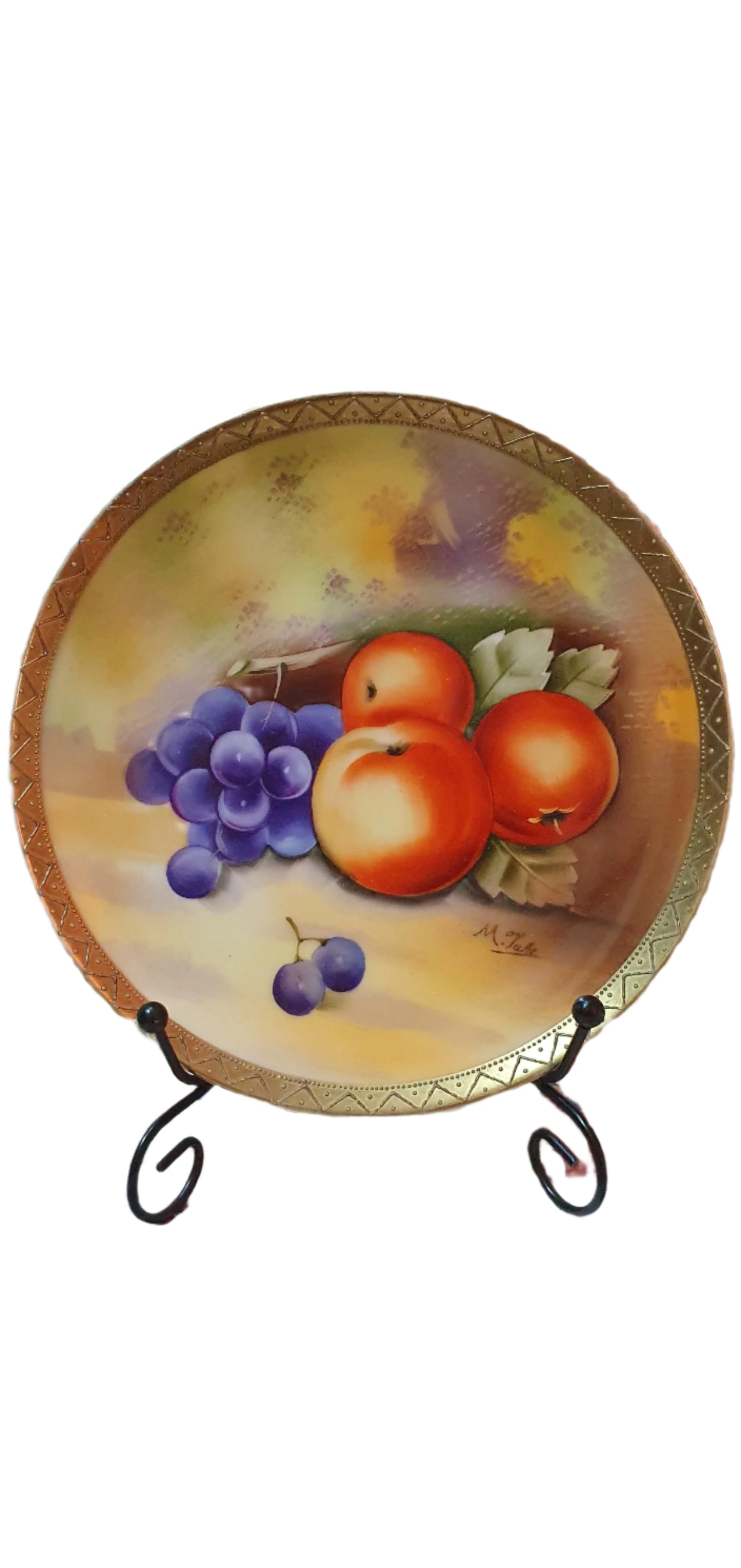 Hand painted beauty M. Kira Signed Fruit Plate