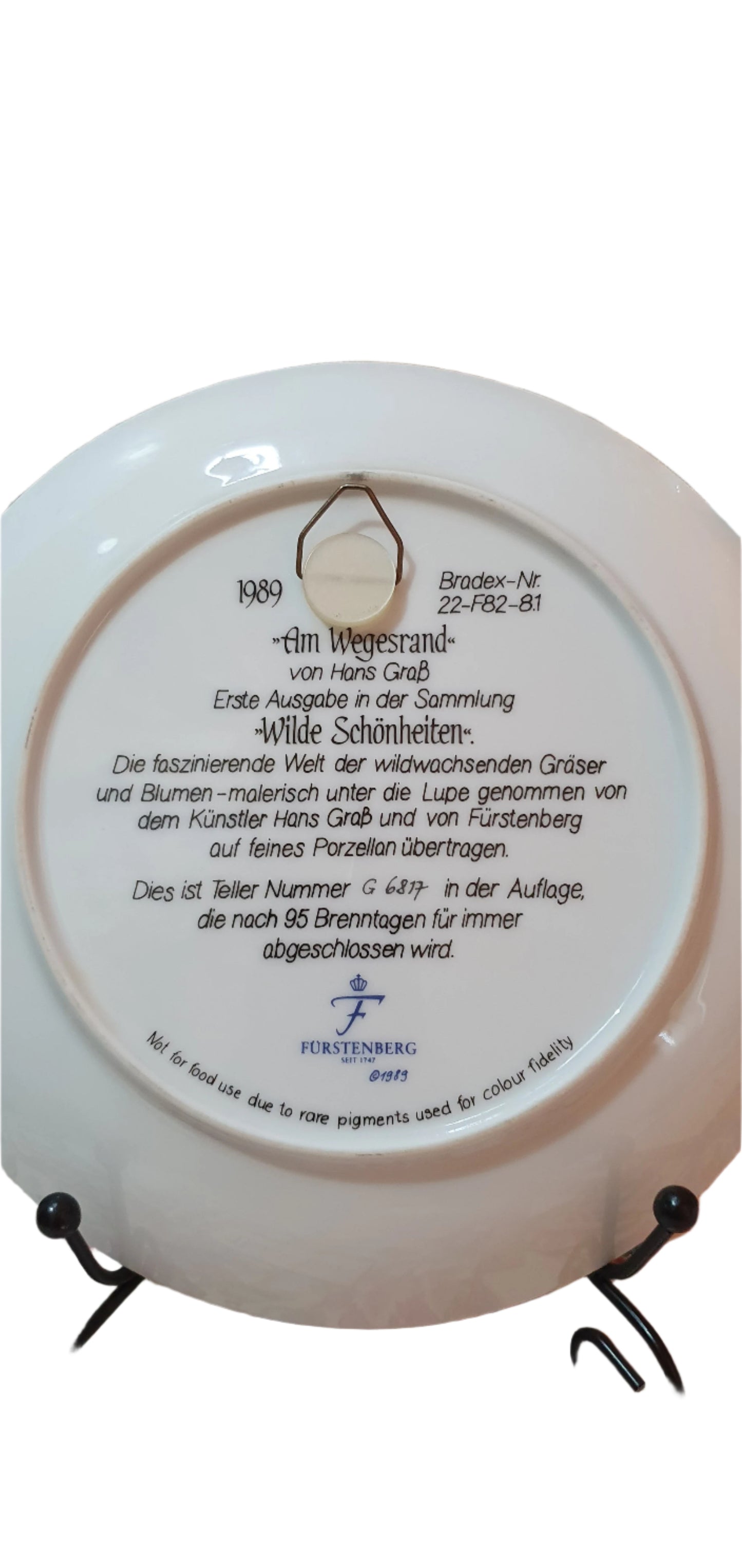 Decorative collector's plate Furstenberg "Am Wegesrand - Wilde Schönheiten"