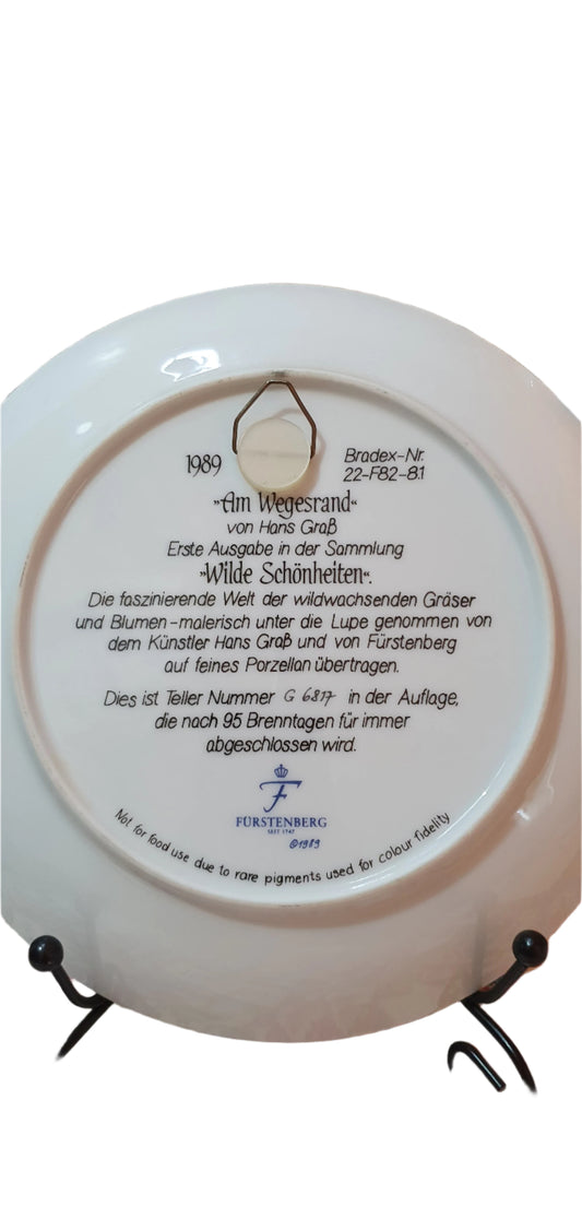 Декоративна колекционерска чиния Furstenberg “Am Wegesrand - Wilde Schönheiten”