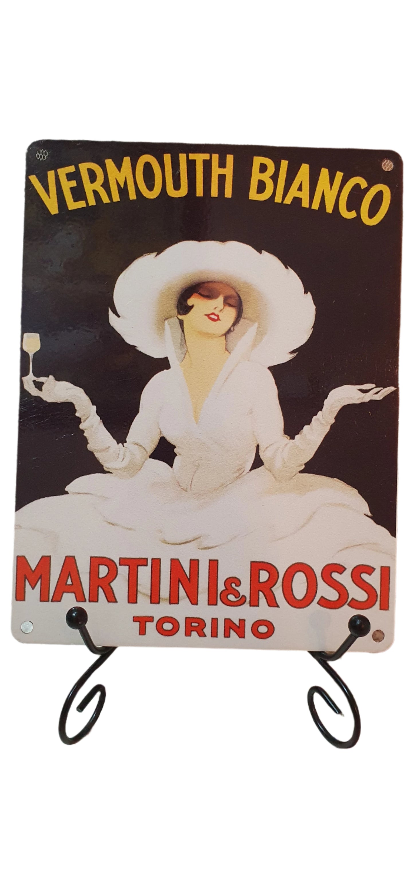 Vintage laminated advertising sign Vermouth Bianco Martini & Rossi by Marcello Dudovicx