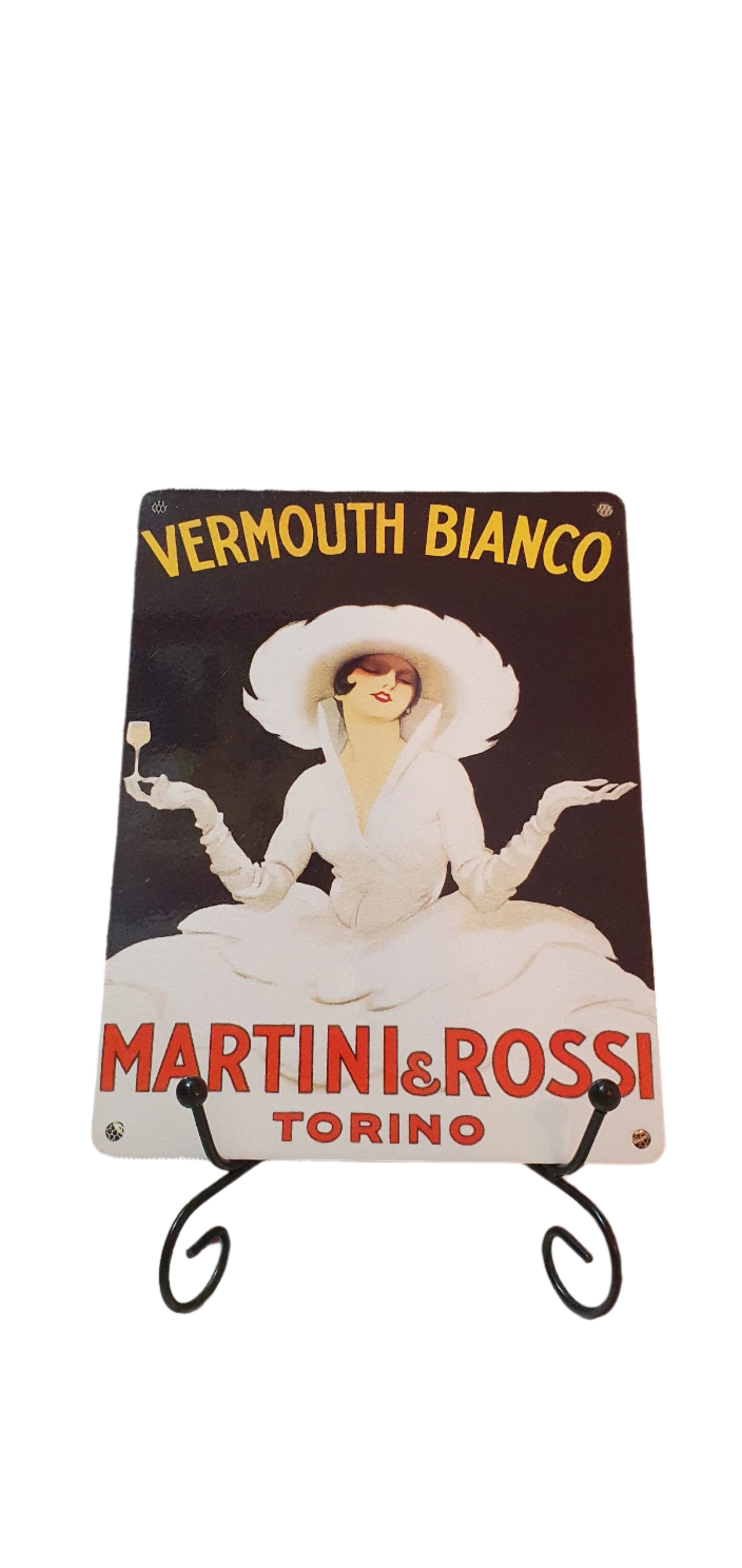 Vintage laminated advertising sign Vermouth Bianco Martini & Rossi by Marcello Dudovicx