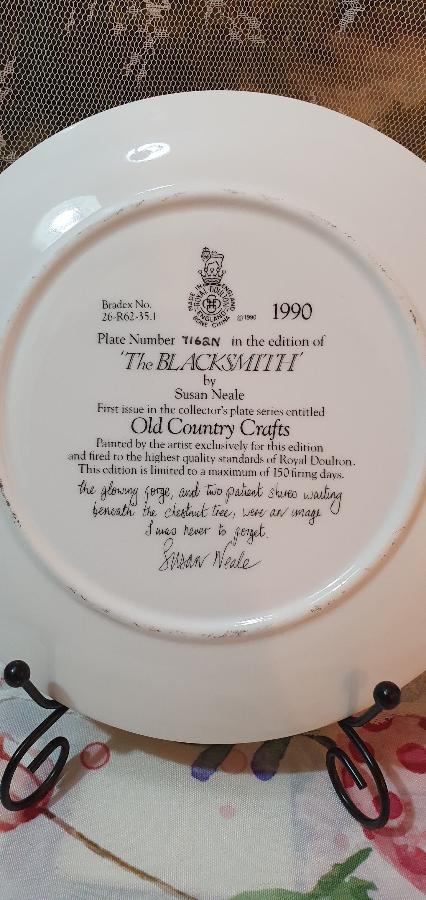 Decorative Plate Craftsman Spirit: Royal Doulton “The Blacksmith” (1990)