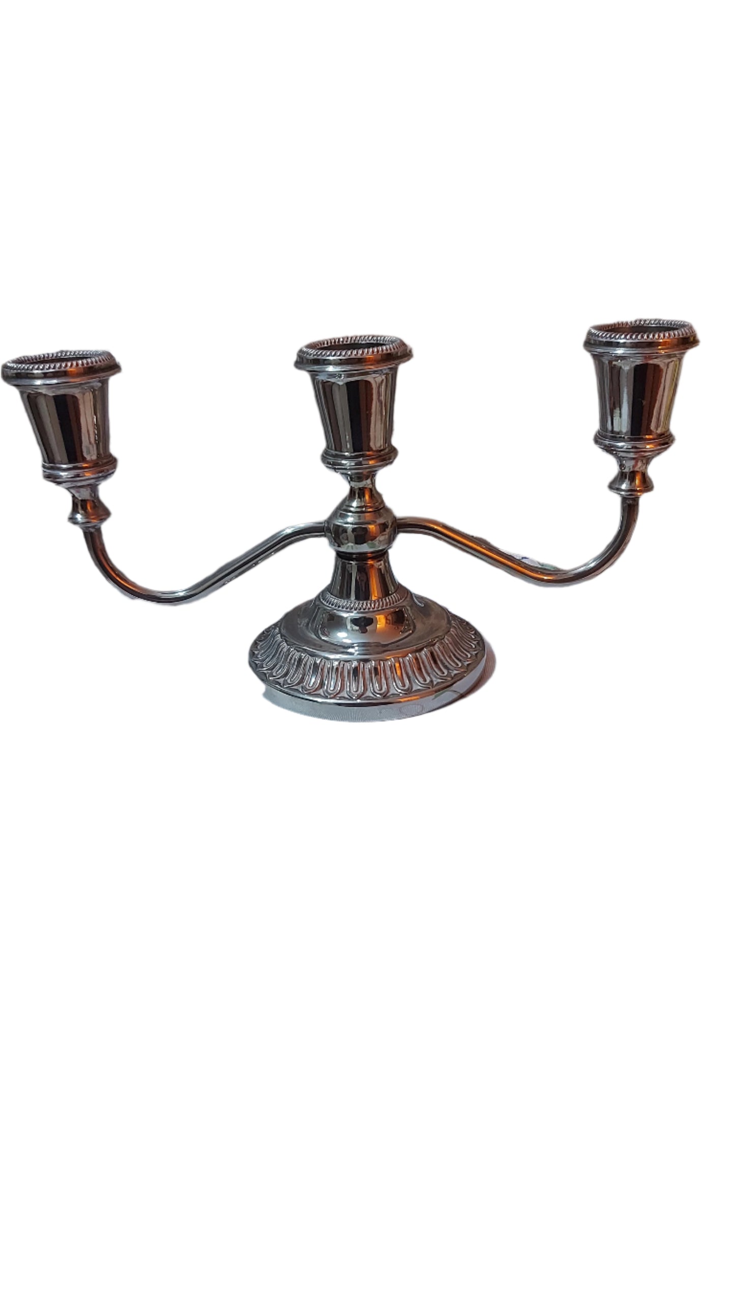 Vintage silver-plated candlestick with three arms
