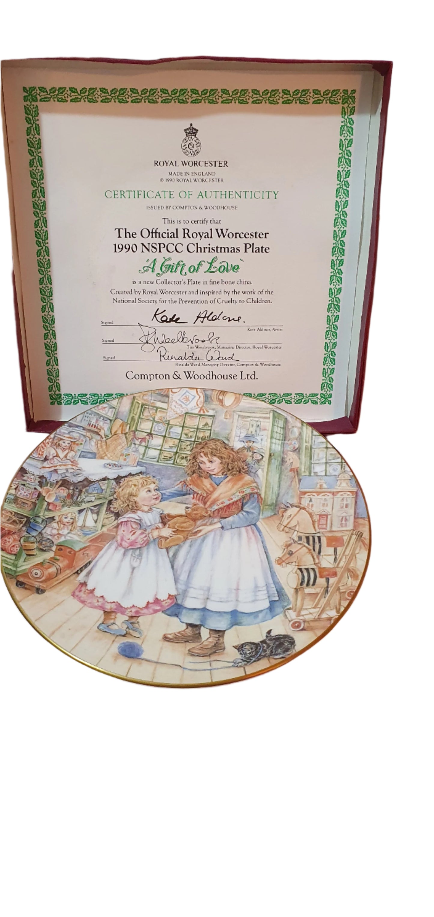 Decorative Plate Christmas Spirit and Charity: Royal Worcester “A Gift of Love” (1990)