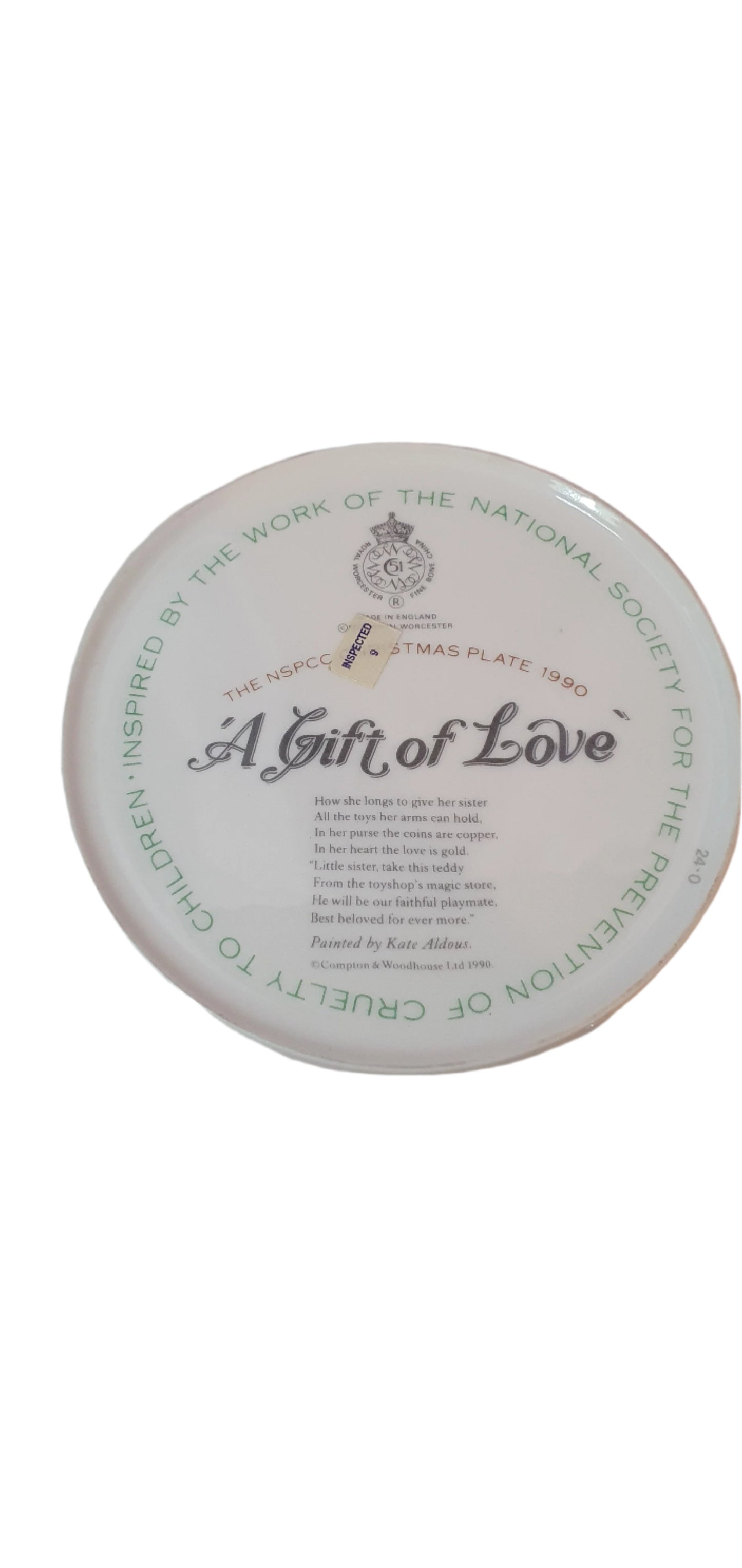 Decorative Plate Christmas Spirit and Charity: Royal Worcester “A Gift of Love” (1990)