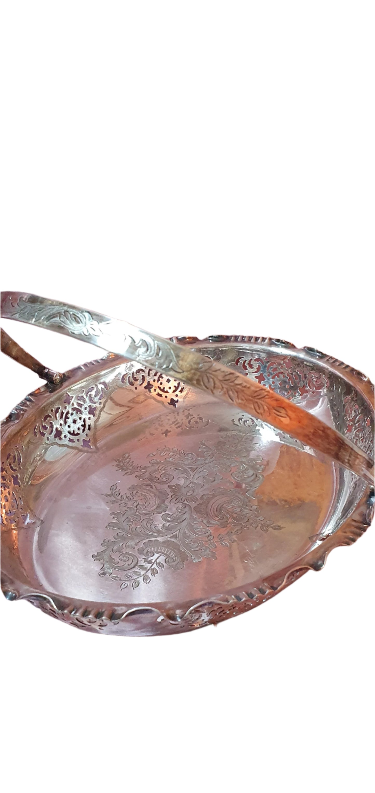 Antique silver-plated basket (2863)