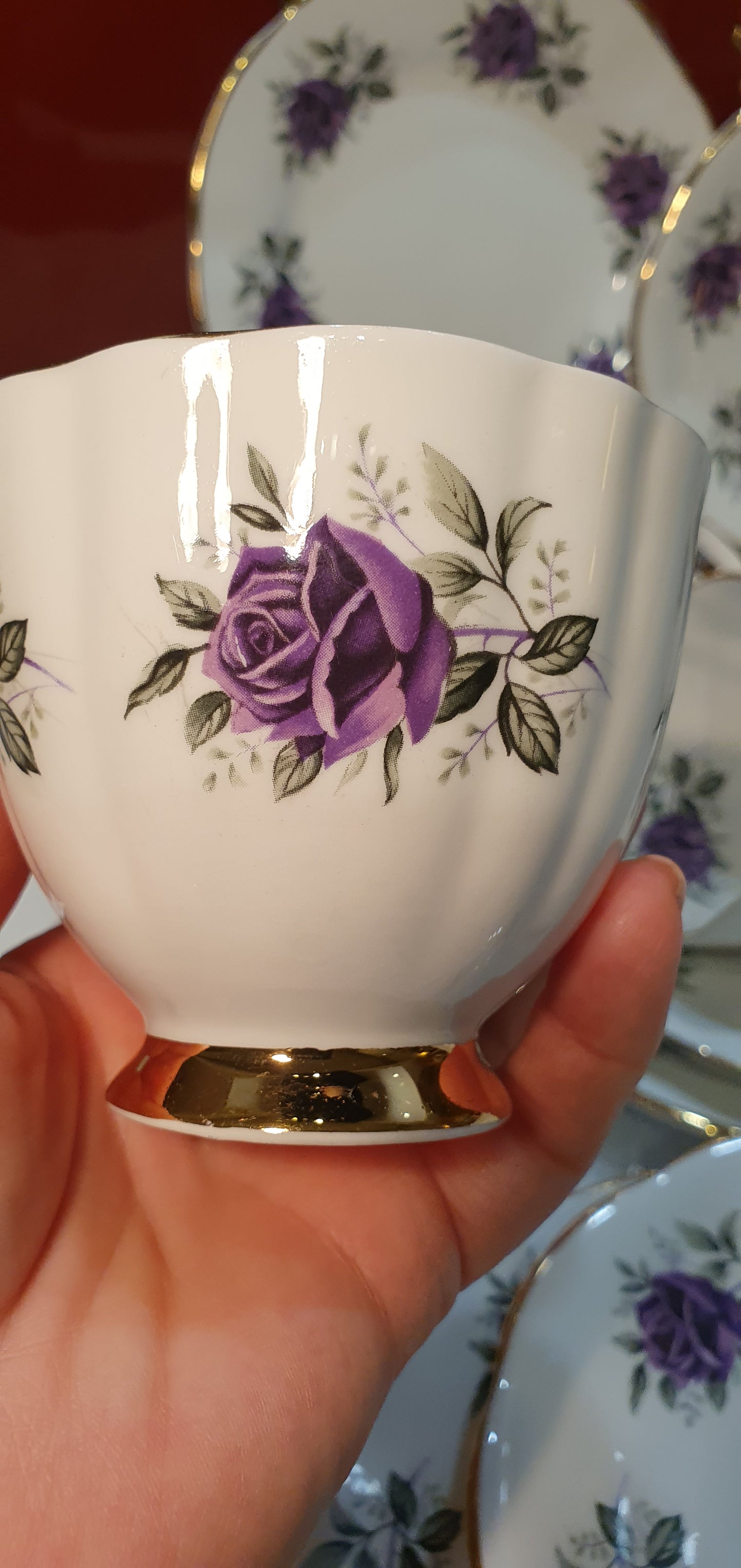 3 pieces of Clare sets with gorgeous violet roses