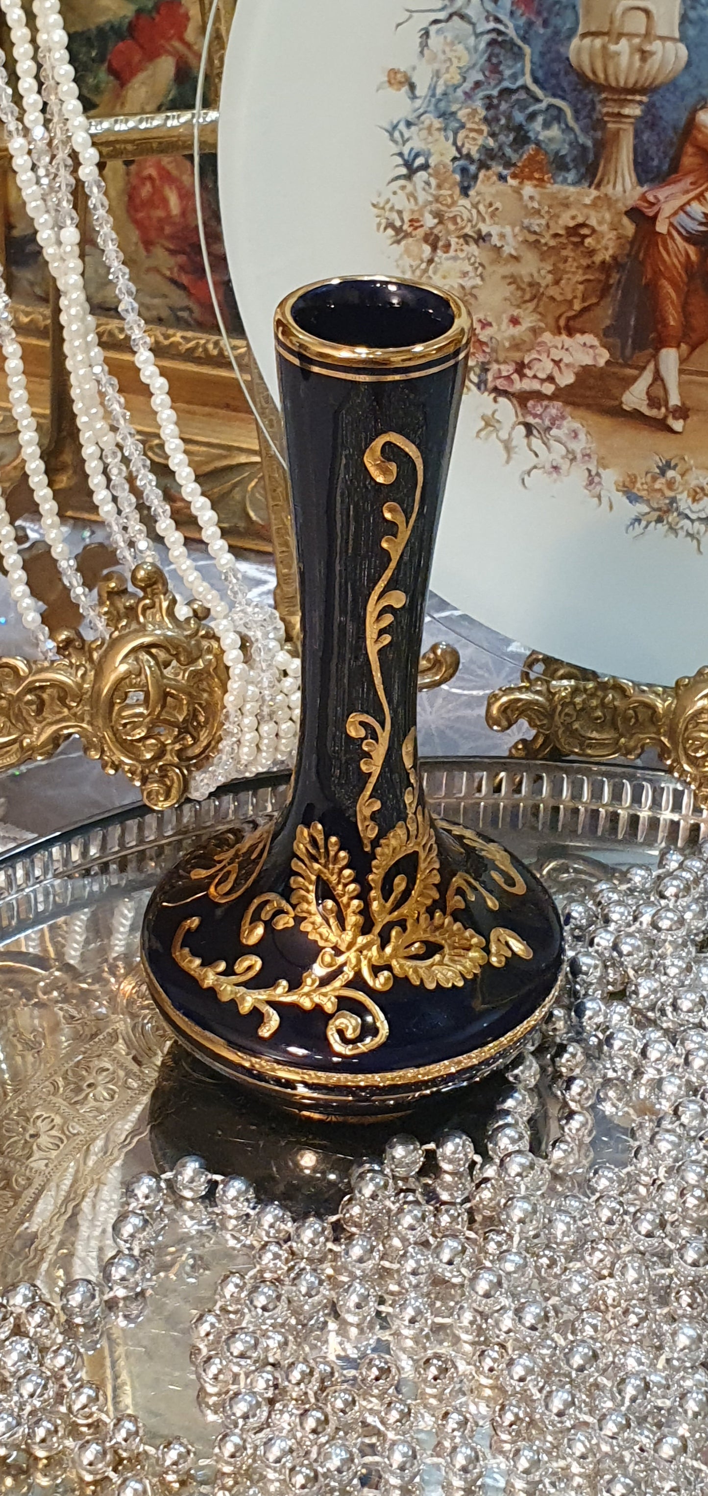 Handmade Greek vase with 24K gold