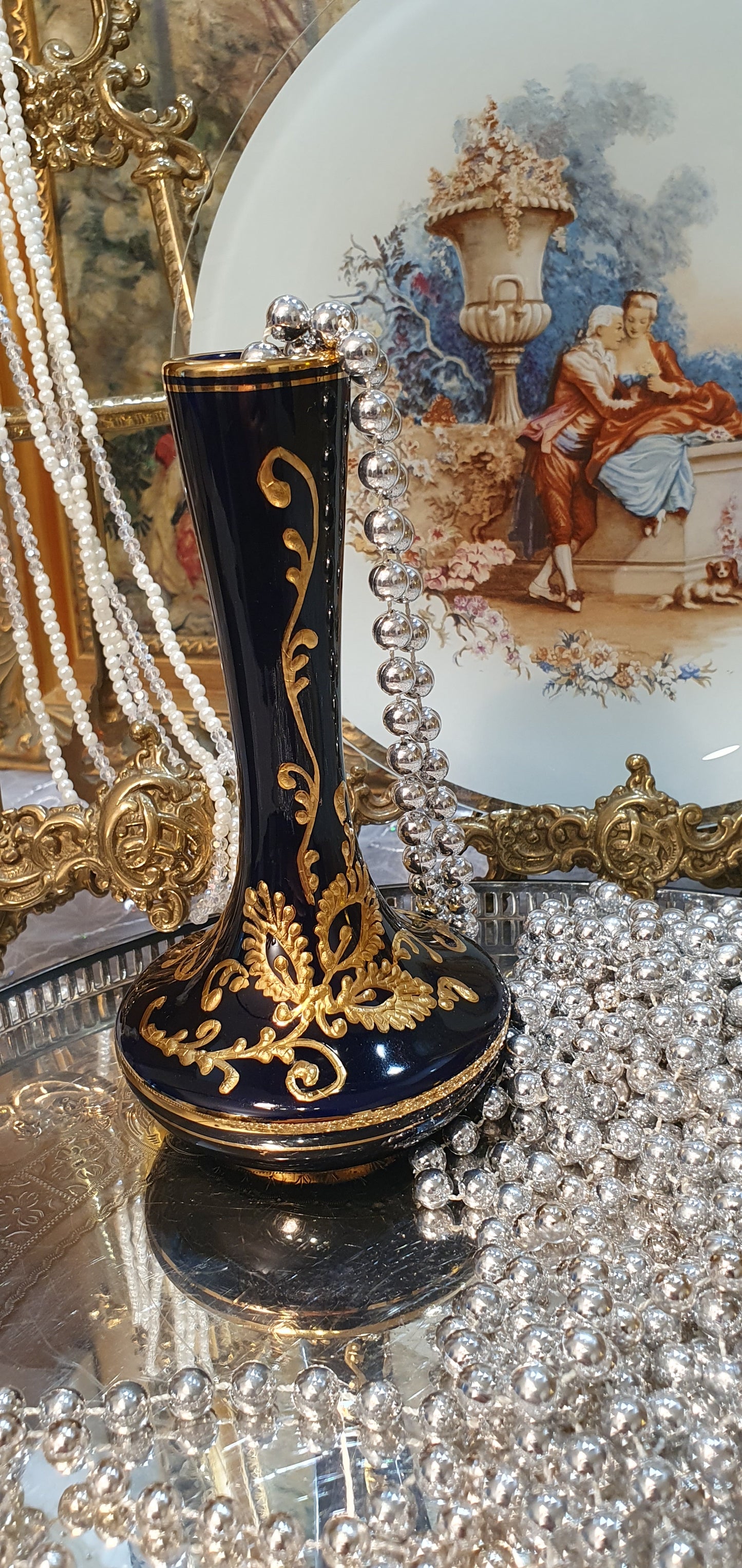 Handmade Greek vase with 24K gold
