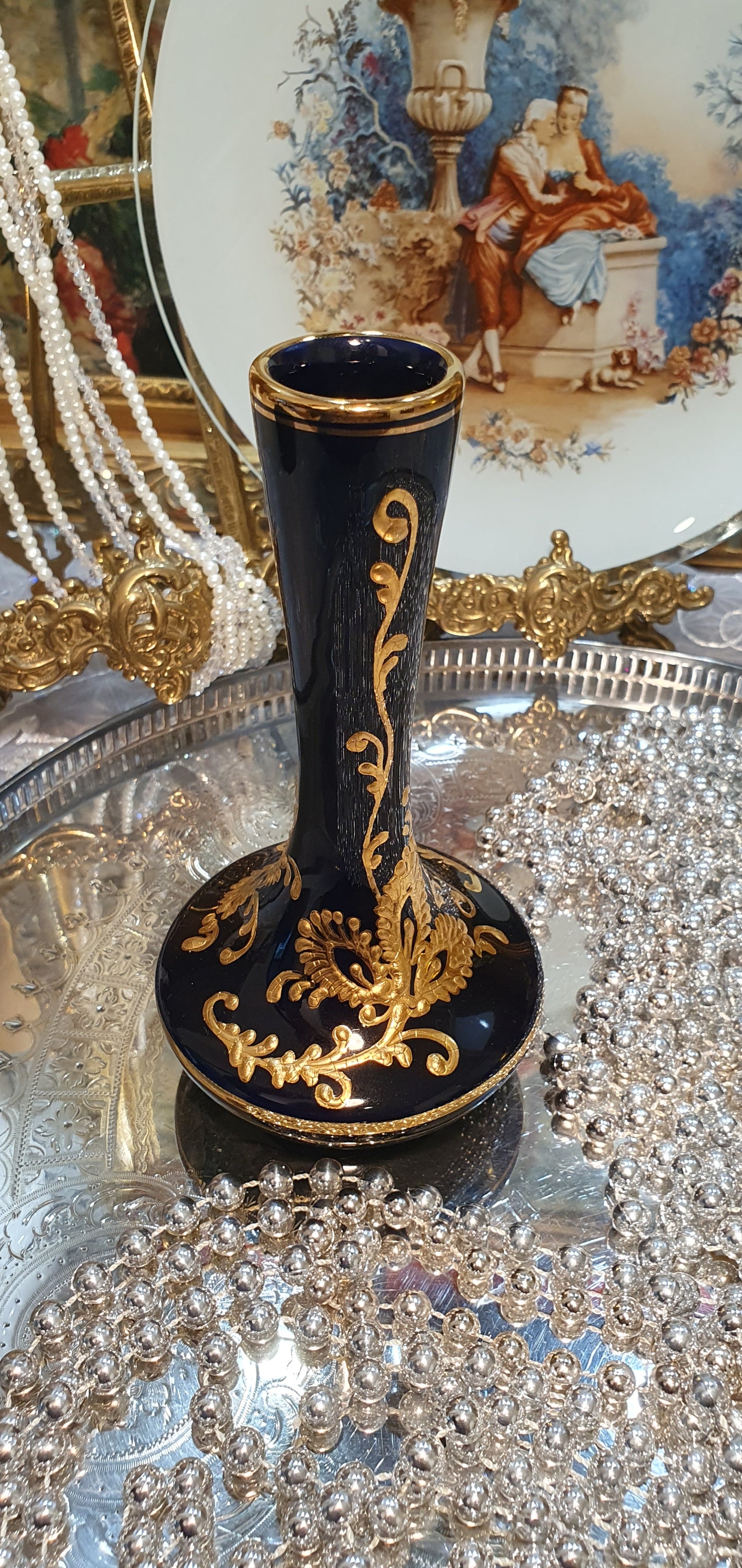 Handmade Greek vase with 24K gold