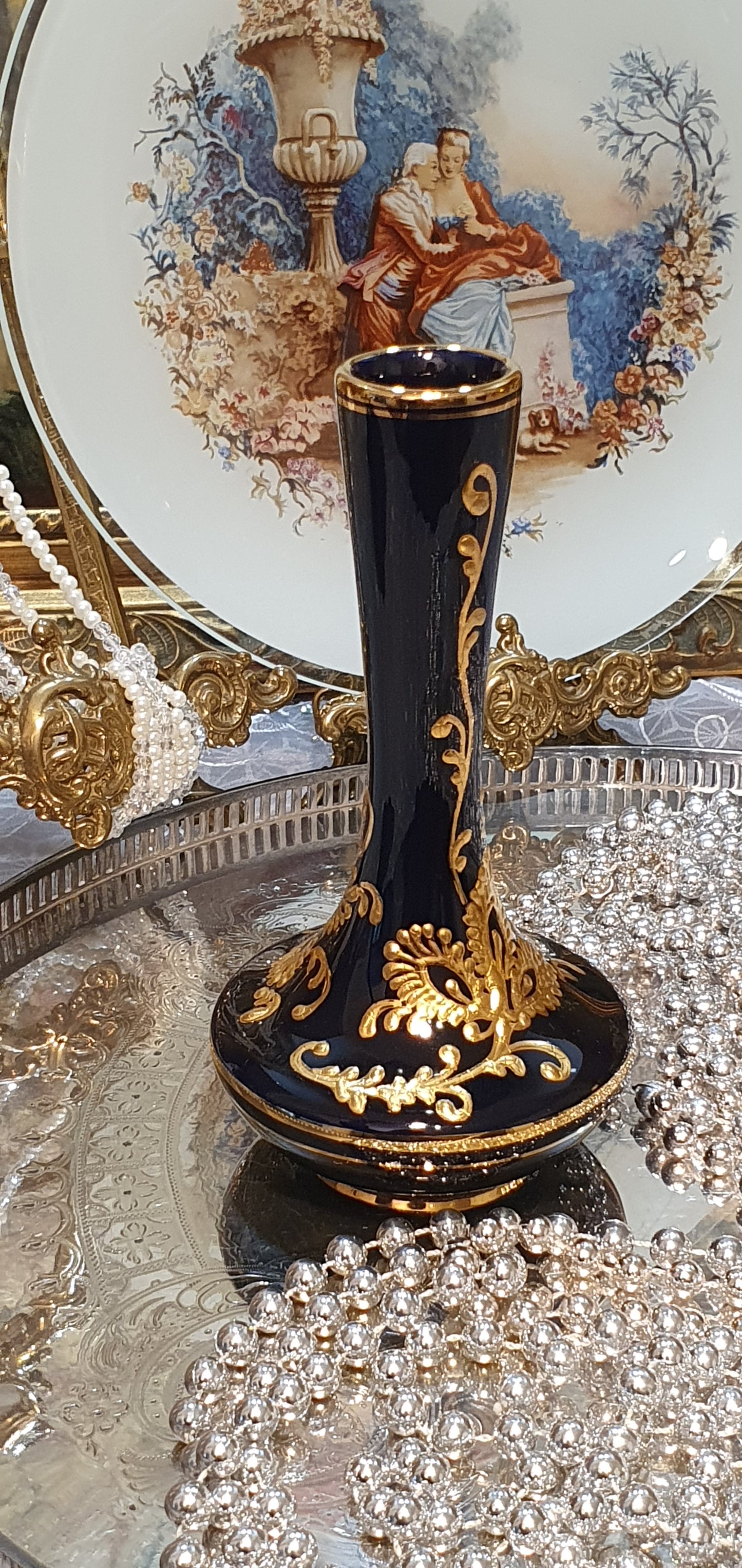 Handmade Greek vase with 24K gold