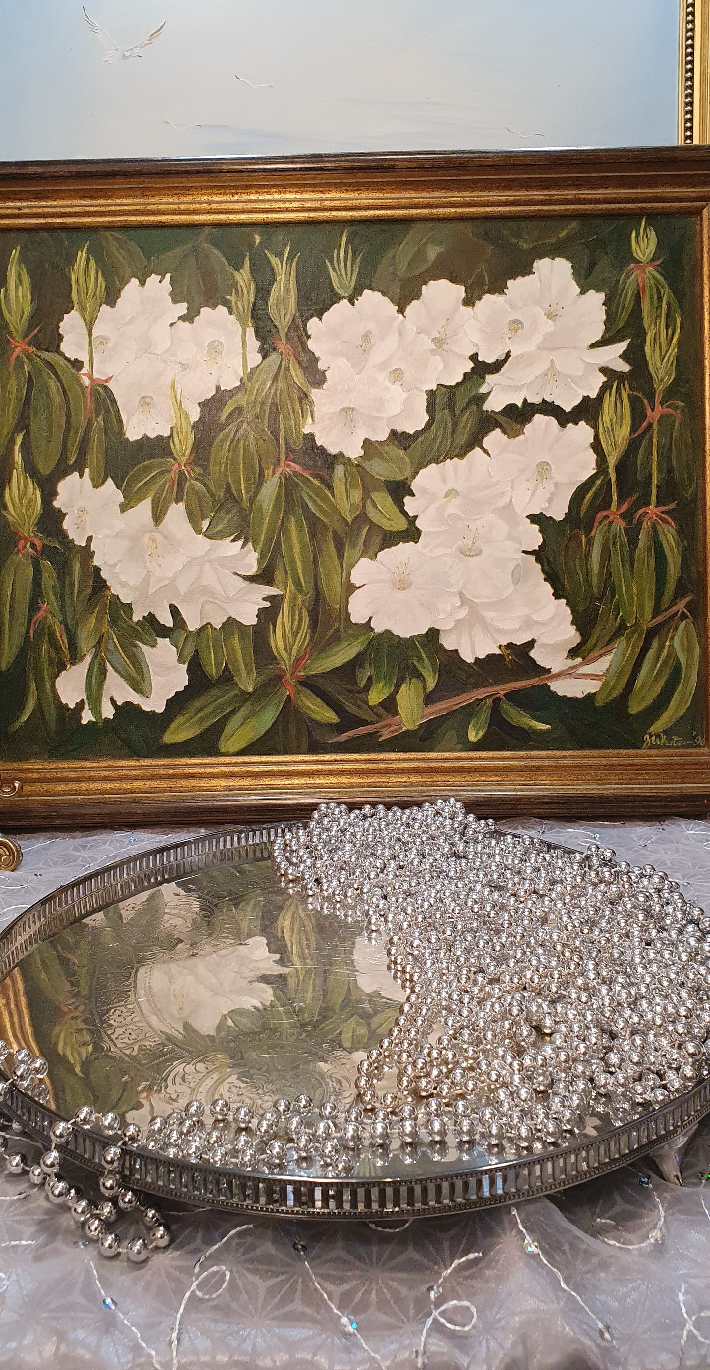 Extremely rare painting signed by Artist G. White - the exquisite American Rhododendron