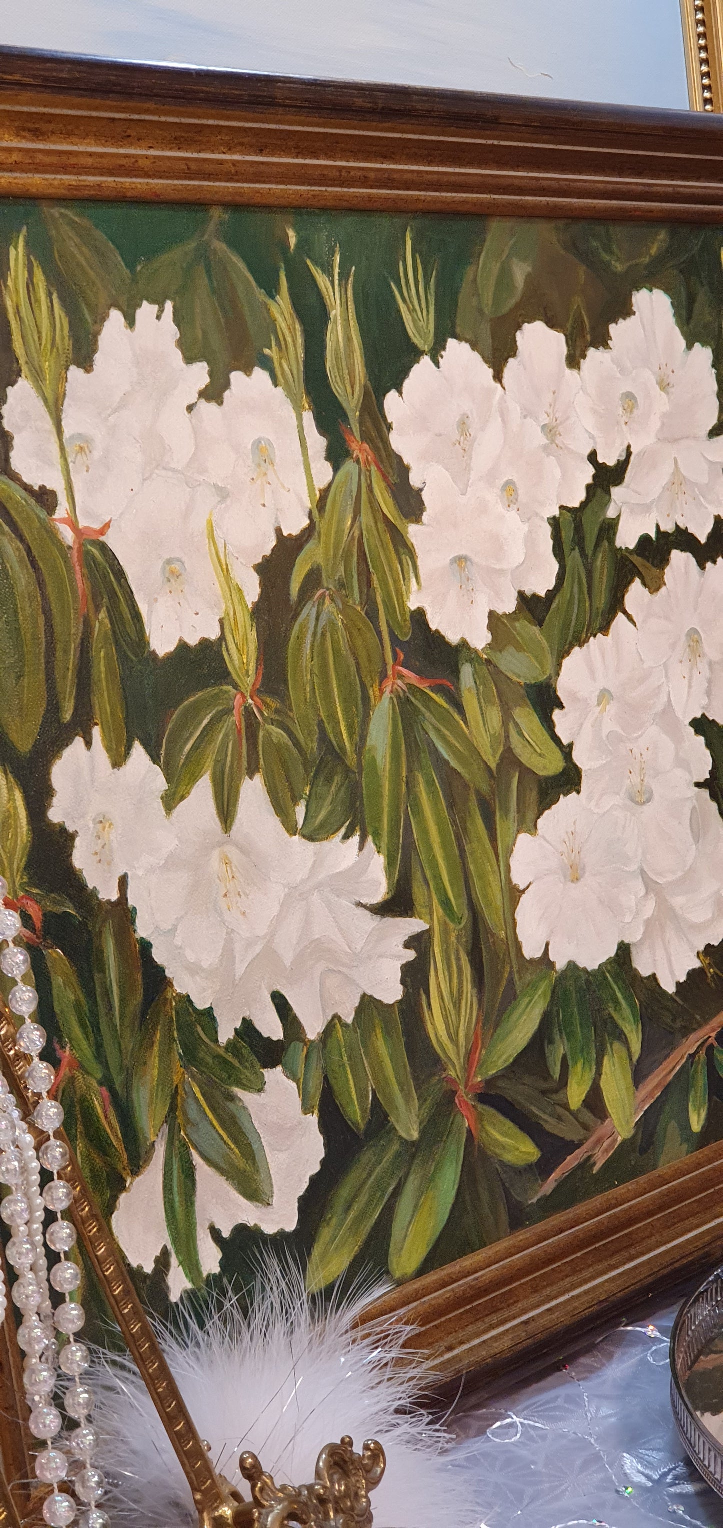 Extremely rare painting signed by Artist G. White - the exquisite American Rhododendron