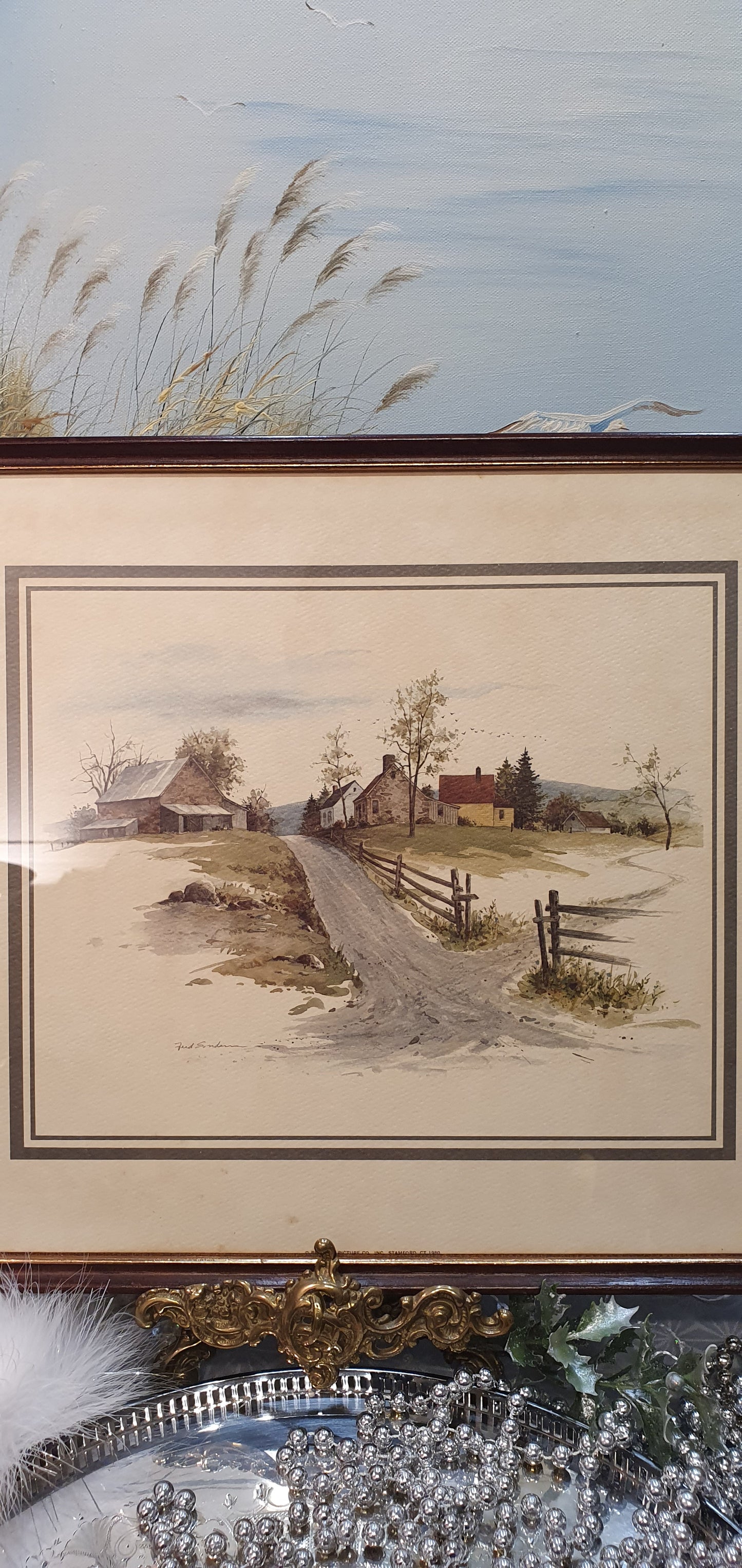 Vintage print - from the early 20th century, American farm circa 1917