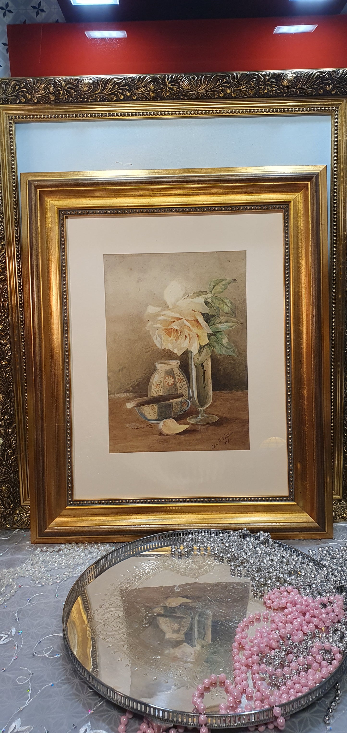 Antique Painting - a beautiful still life composition from 1899