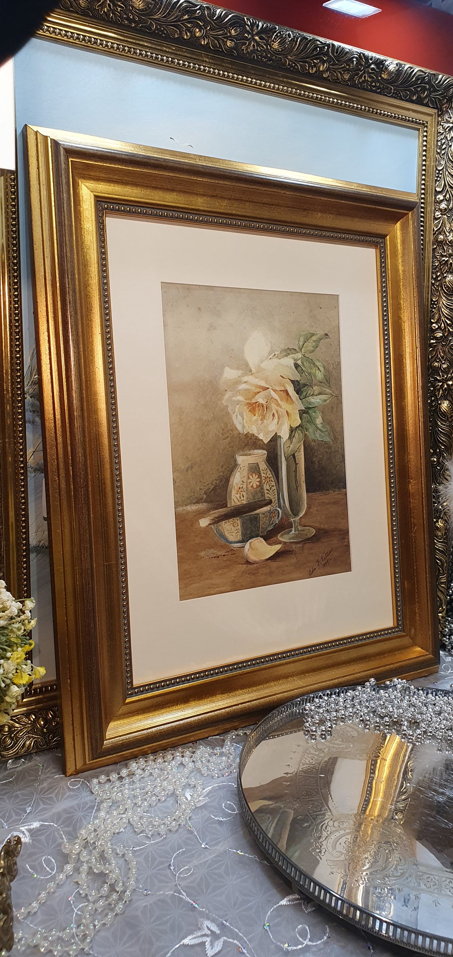 Antique Painting - a beautiful still life composition from 1899