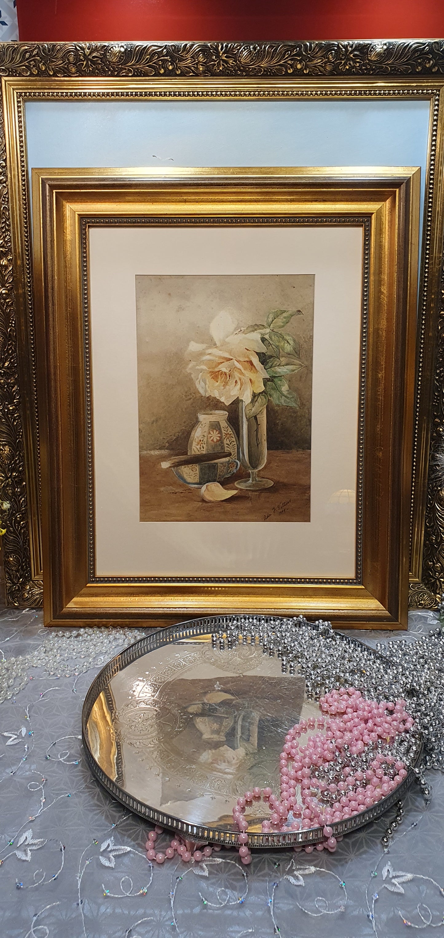 Antique Painting - a beautiful still life composition from 1899