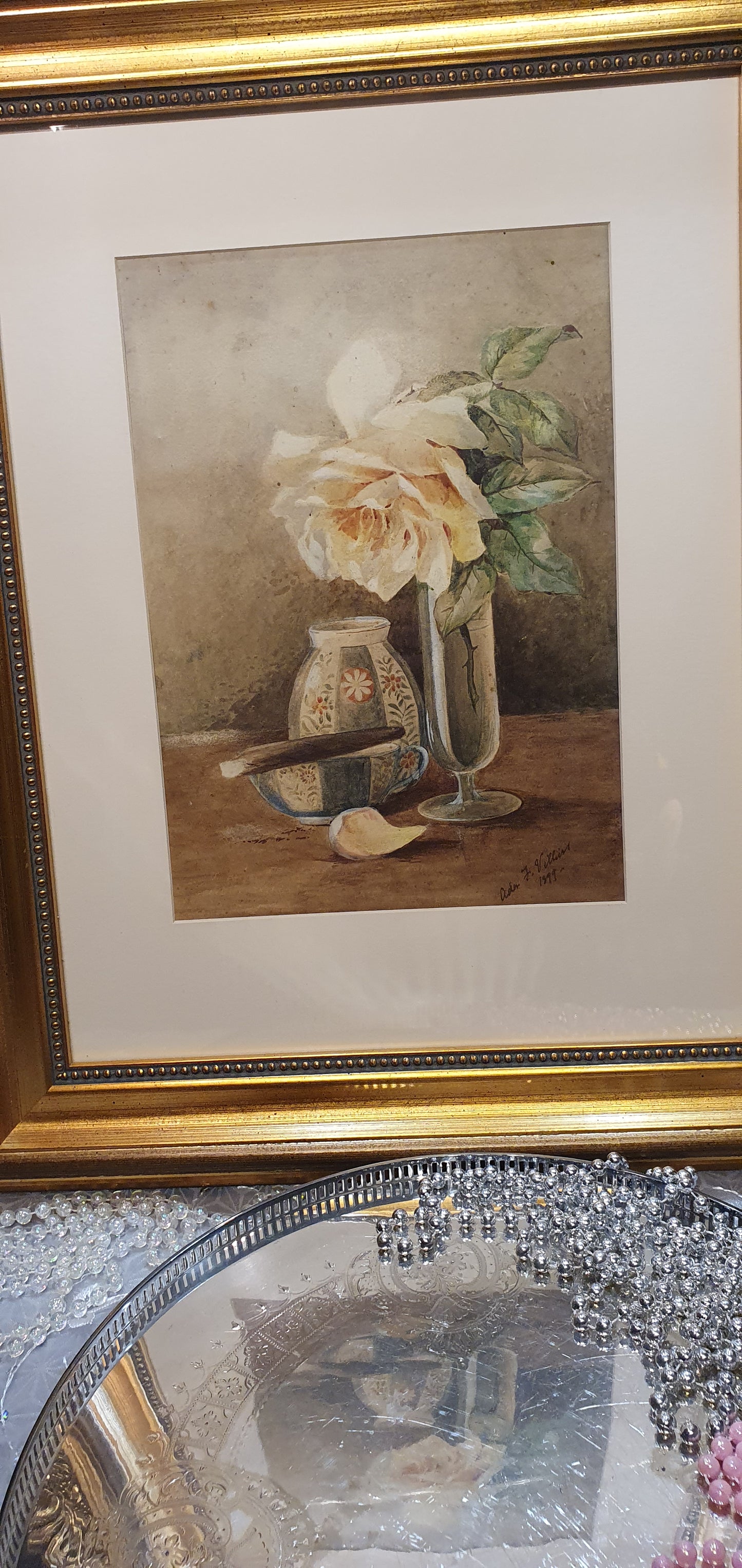 Antique Painting - a beautiful still life composition from 1899