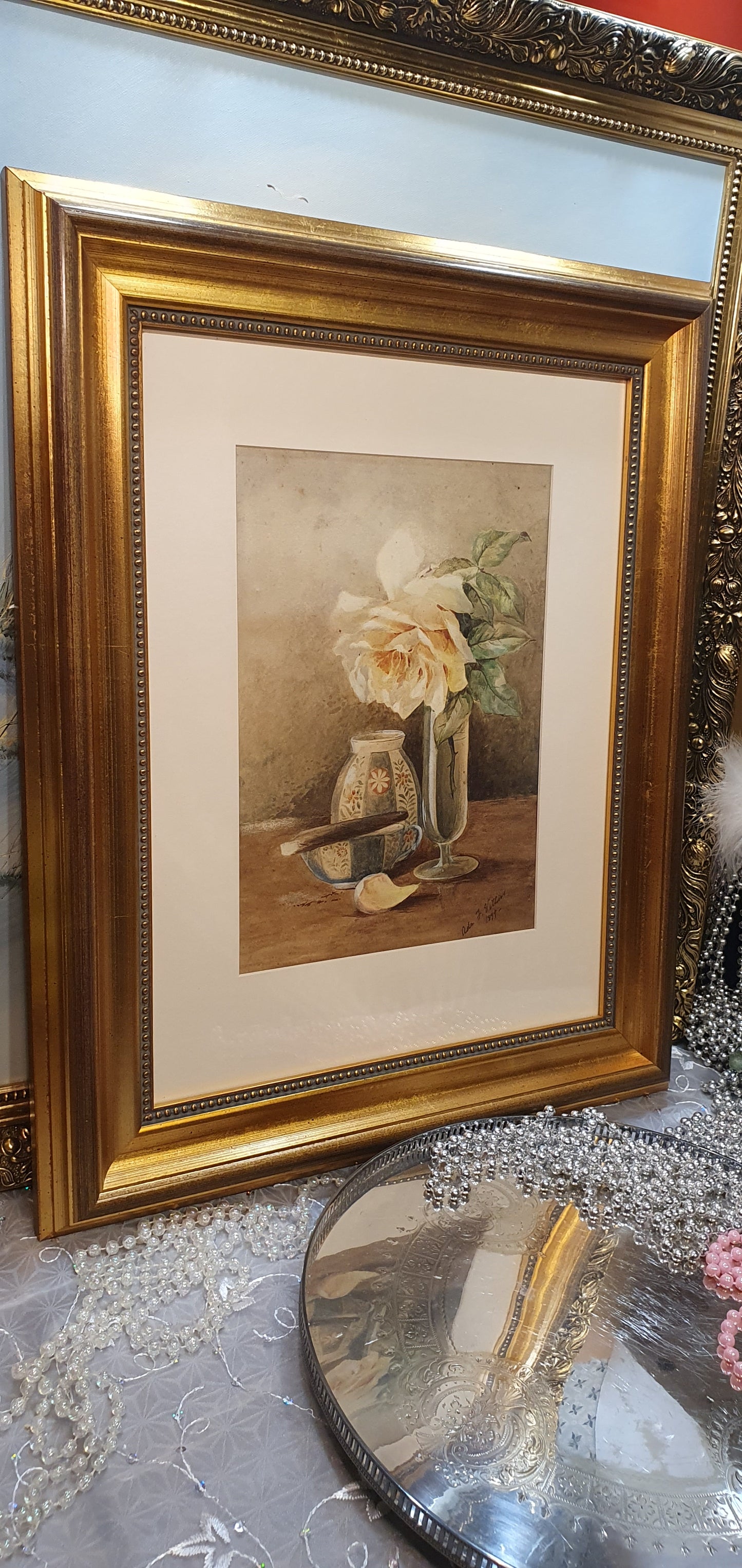 Antique Painting - a beautiful still life composition from 1899