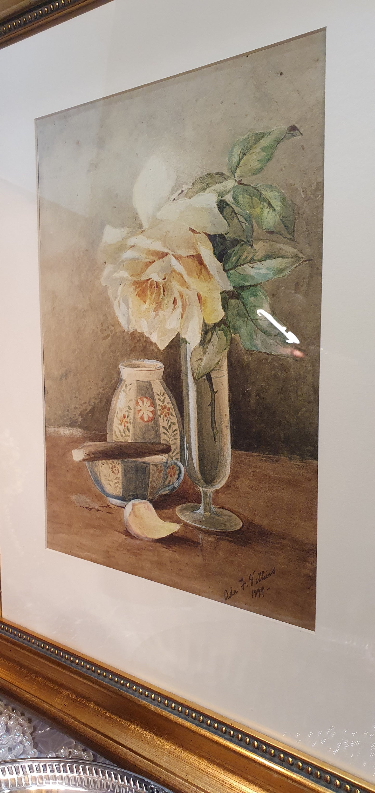 Antique Painting - a beautiful still life composition from 1899