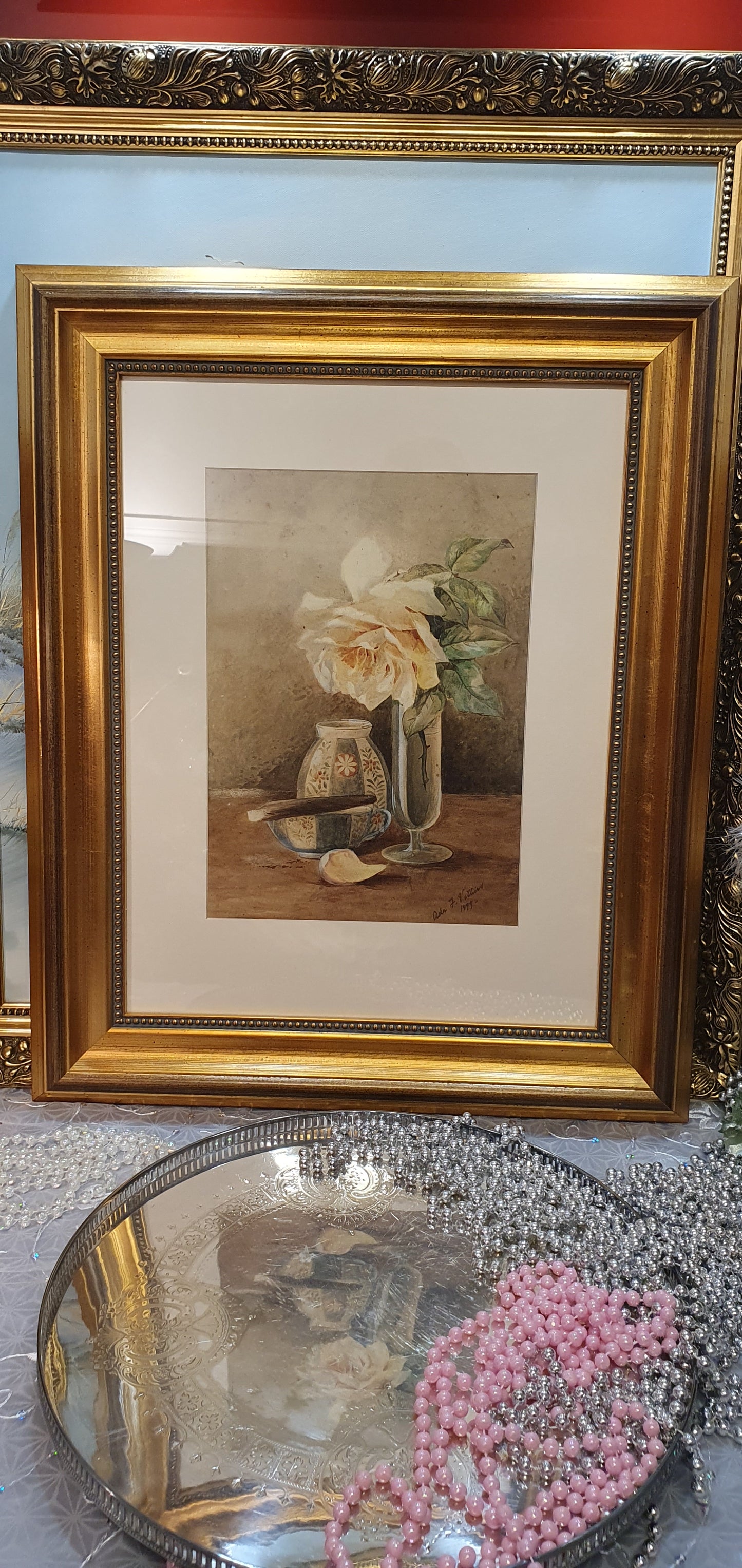 Antique Painting - a beautiful still life composition from 1899