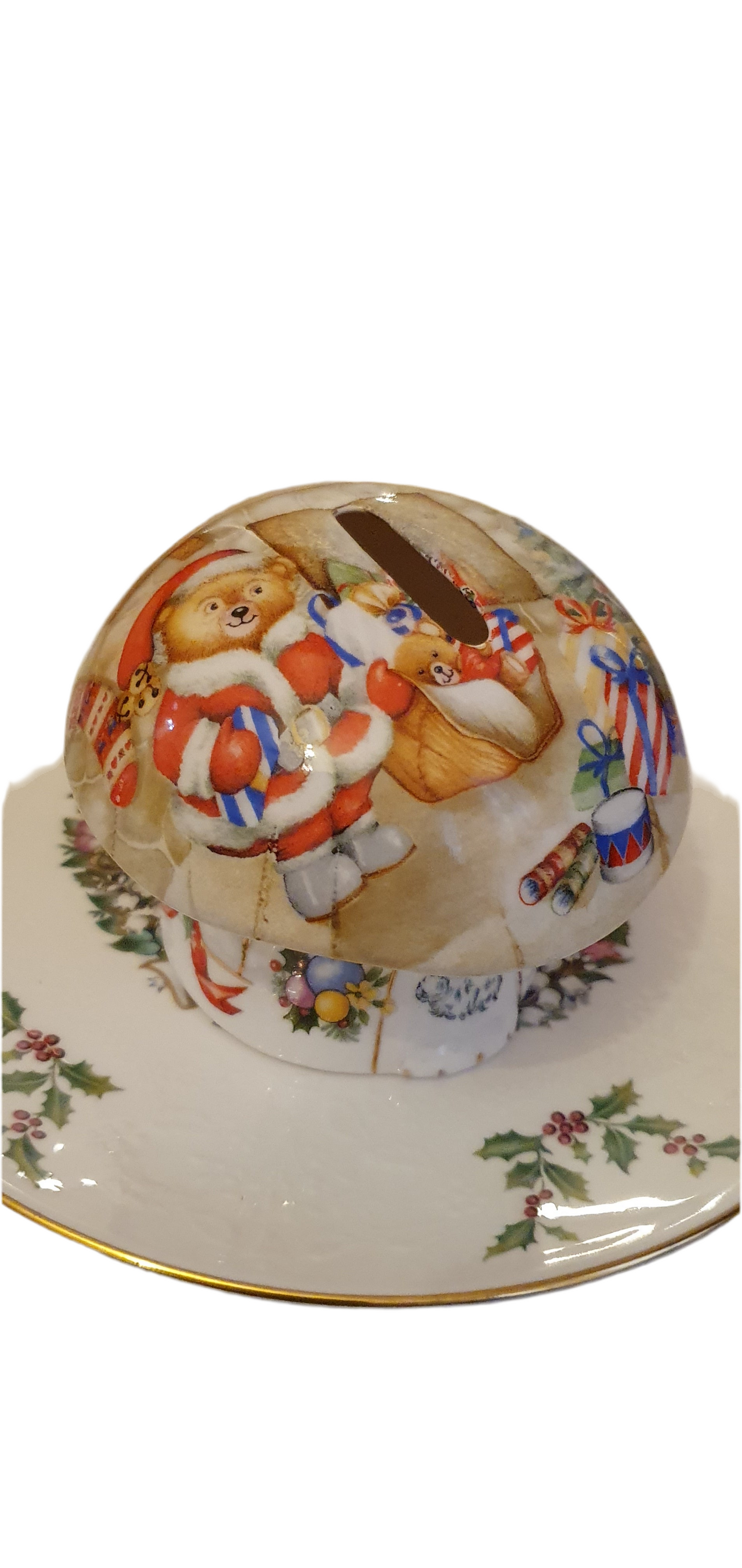 Porcelain Christmas mushroom - money box