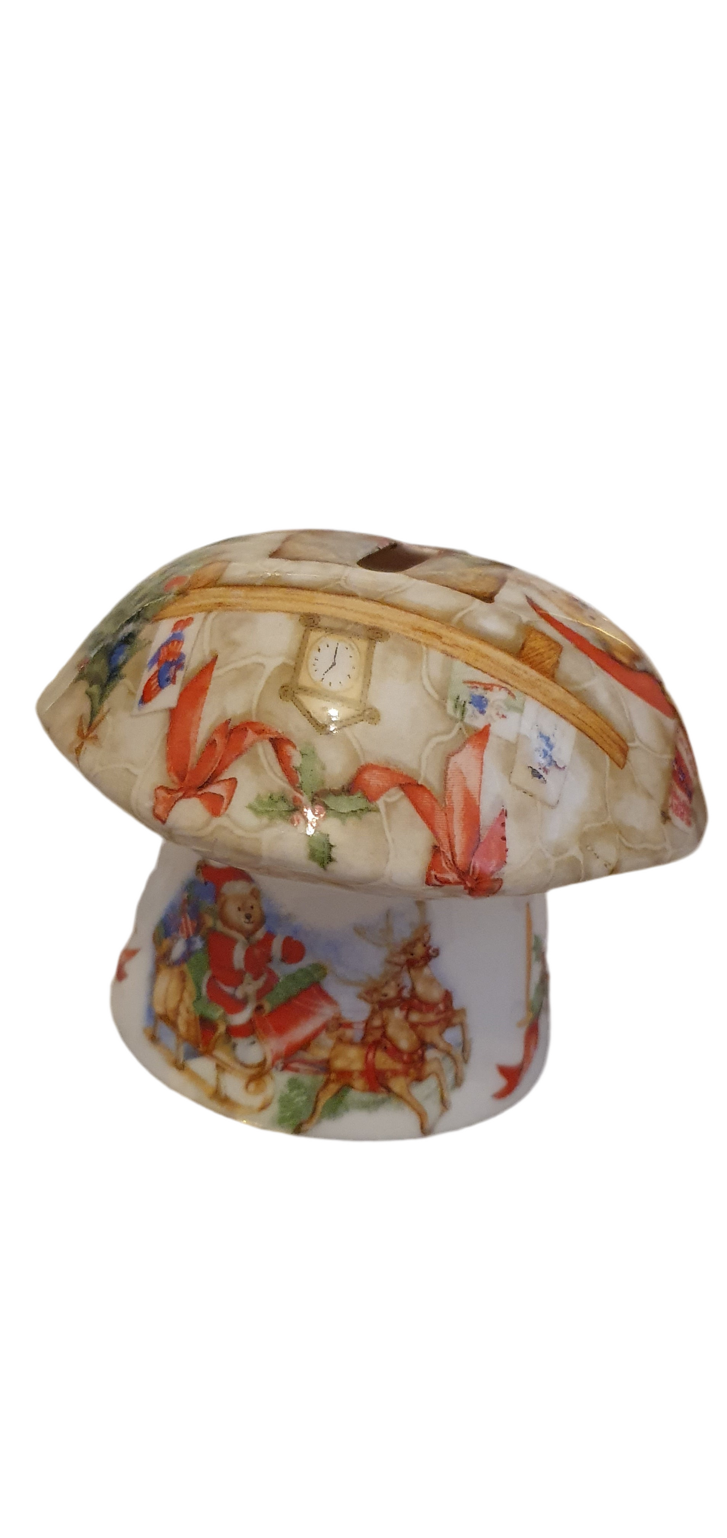 Porcelain Christmas mushroom - money box