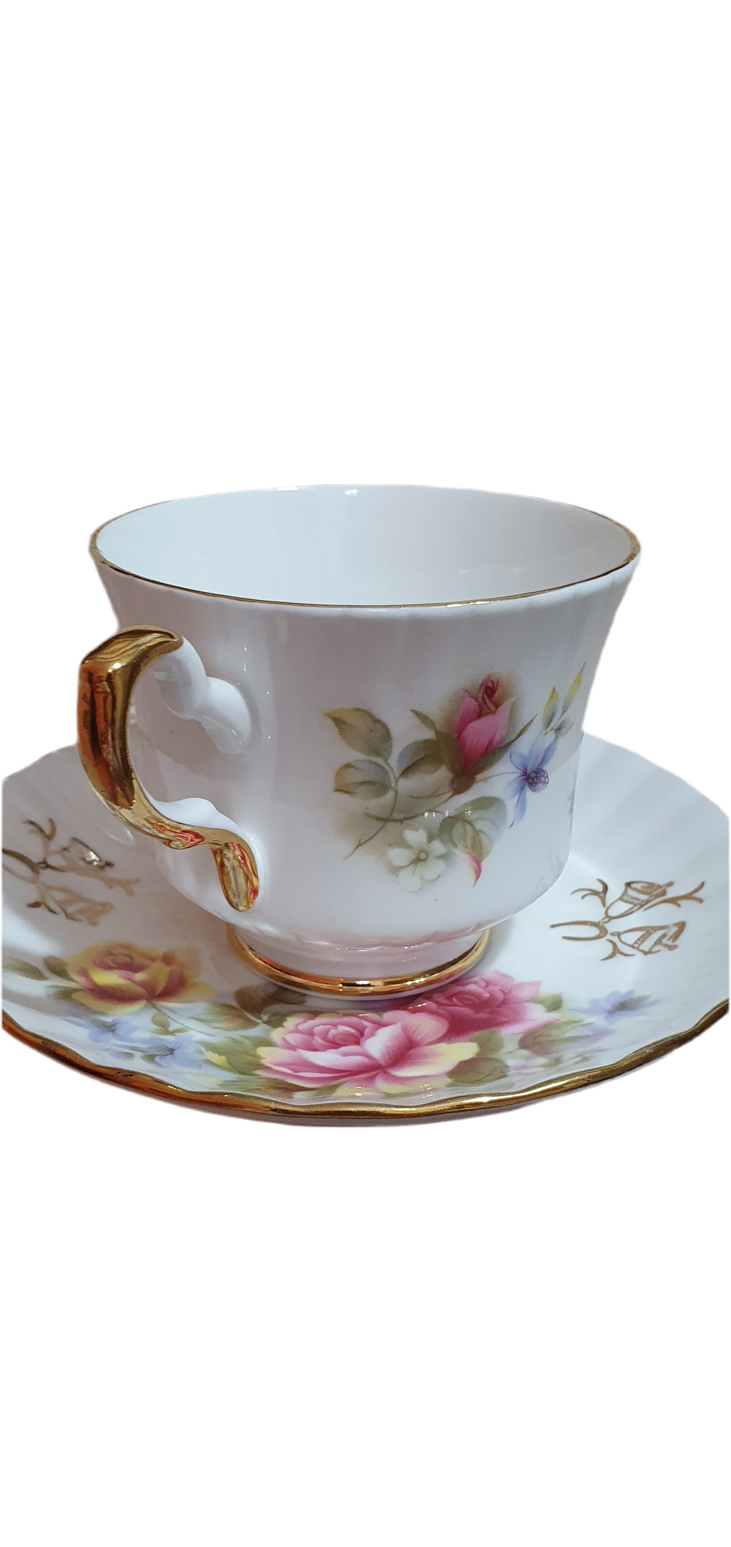 Set of 2 Royal Stafford "Golden Wedding" Cups and 2 Saucers