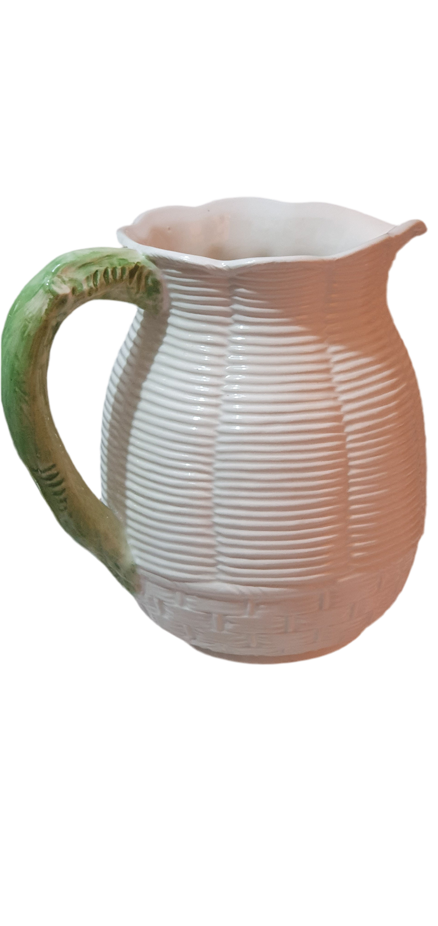 Ceramic jug with embossed strawberries