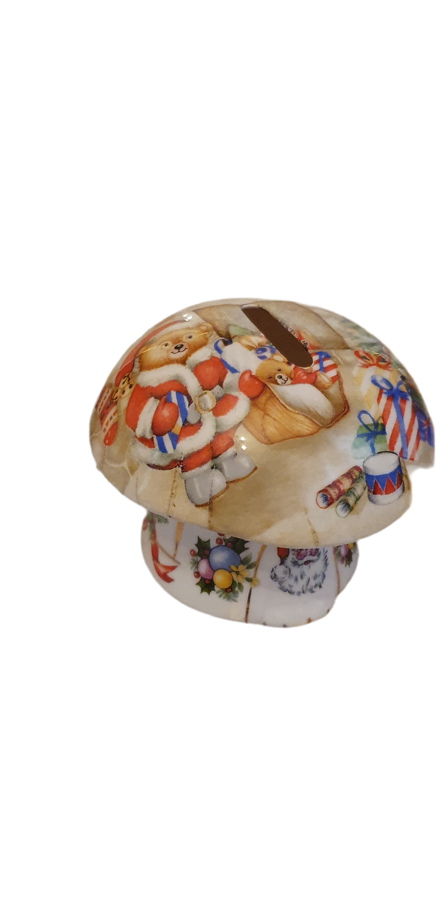 Porcelain Christmas mushroom - money box