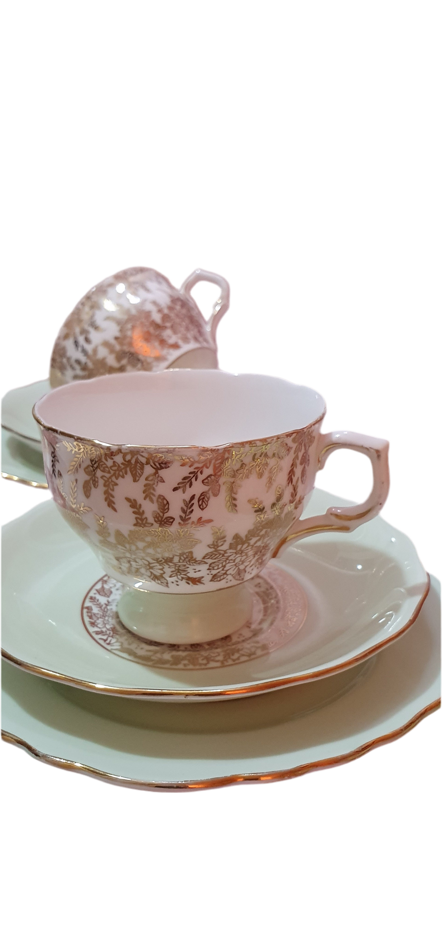 Elegant set of 5 triple set of cups and saucers Royal Vale (7133)