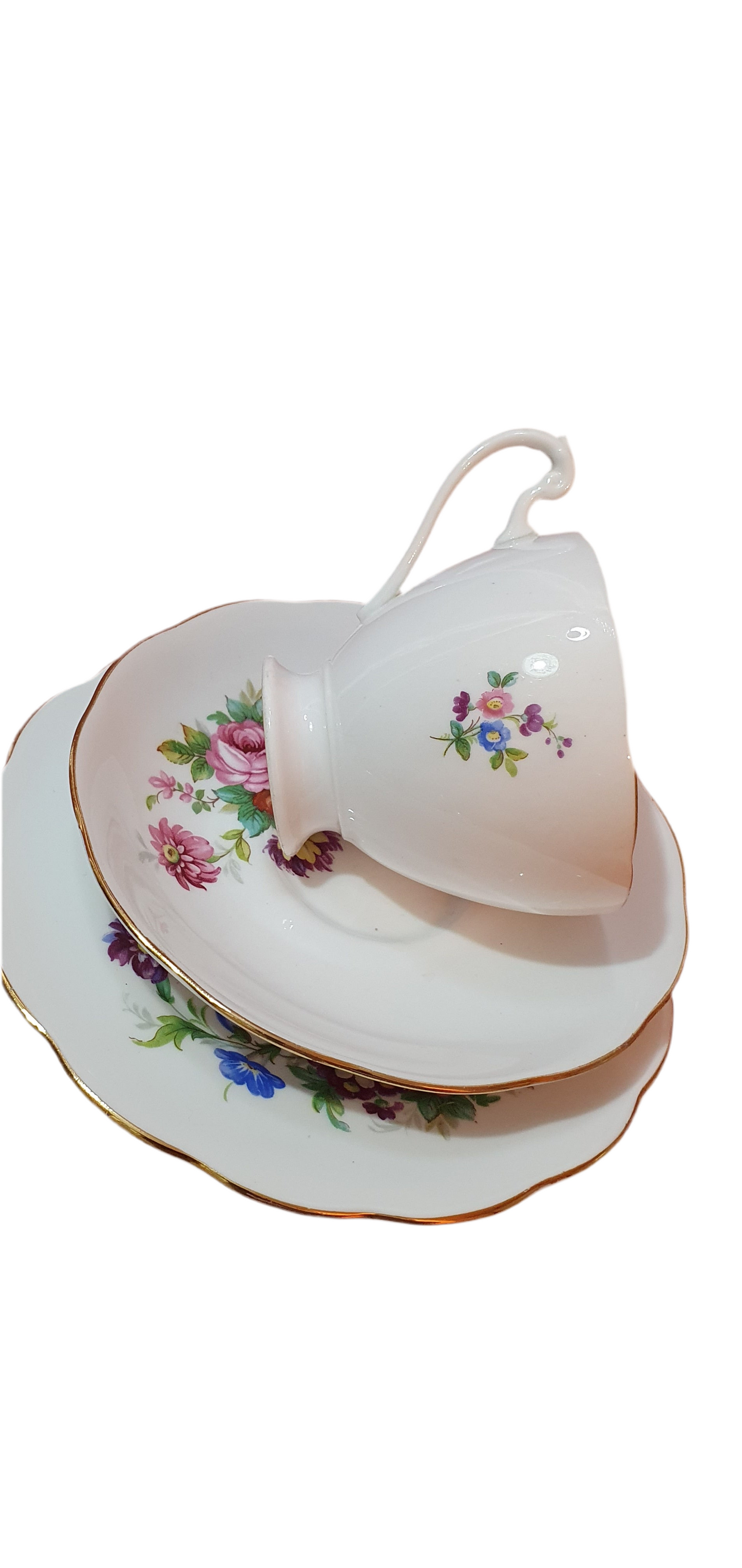 3 piece triple set Cups and plates Roslyn China R457
