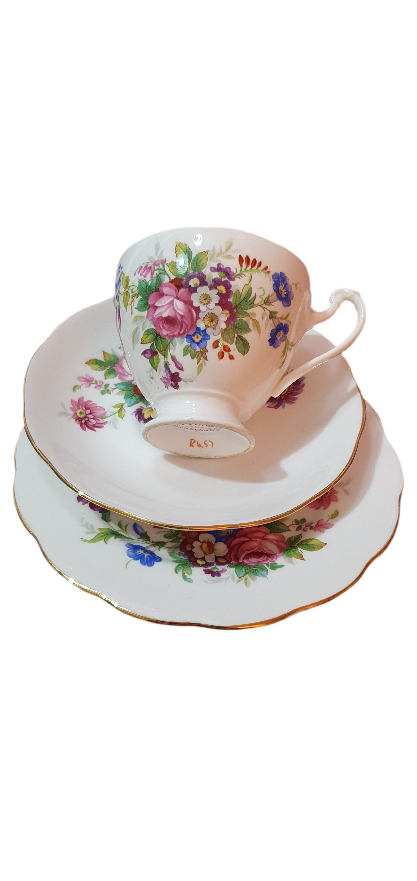 3 piece triple set Cups and plates Roslyn China R457