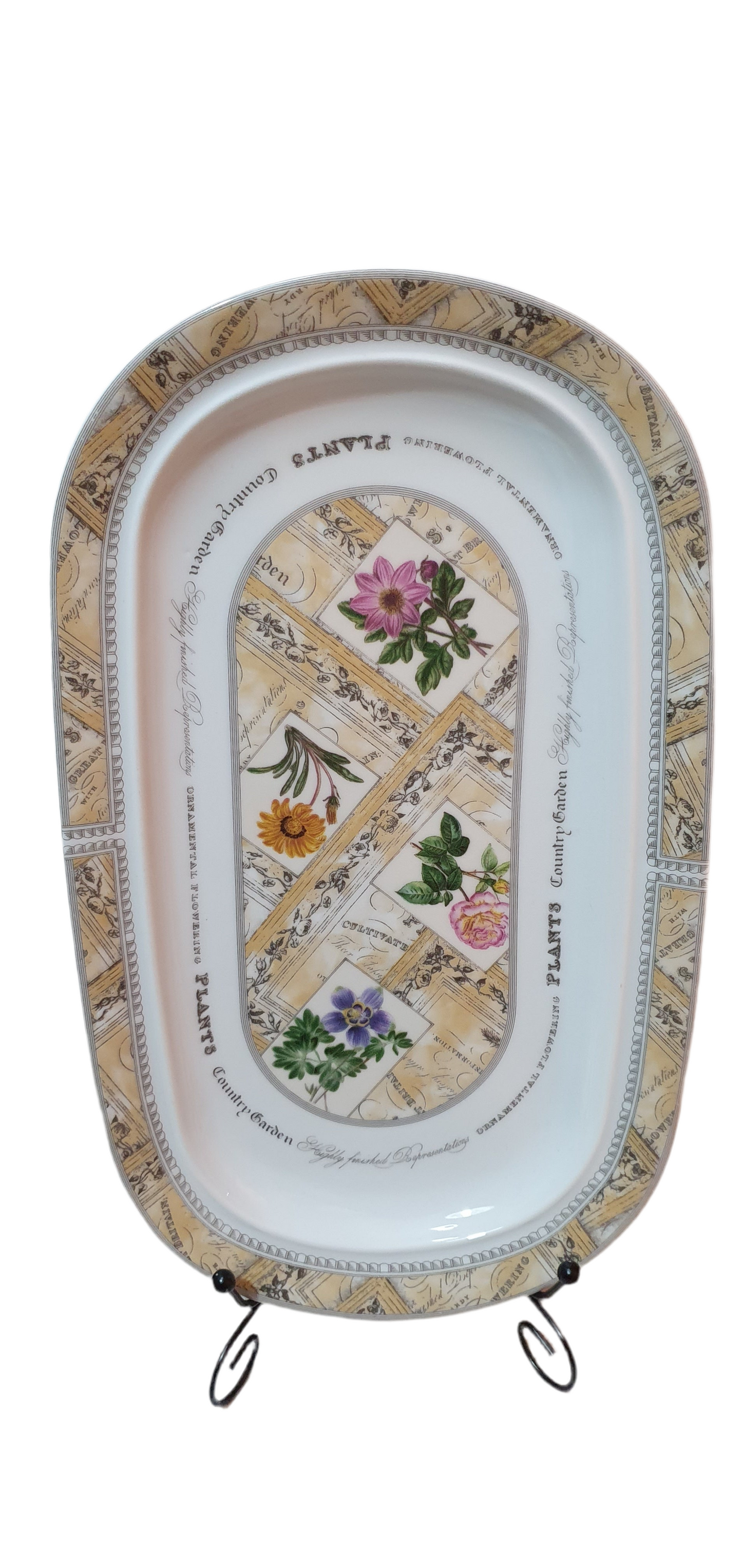 Floral Splendor: Royal Worcester 'Country Garden' Oval Plate