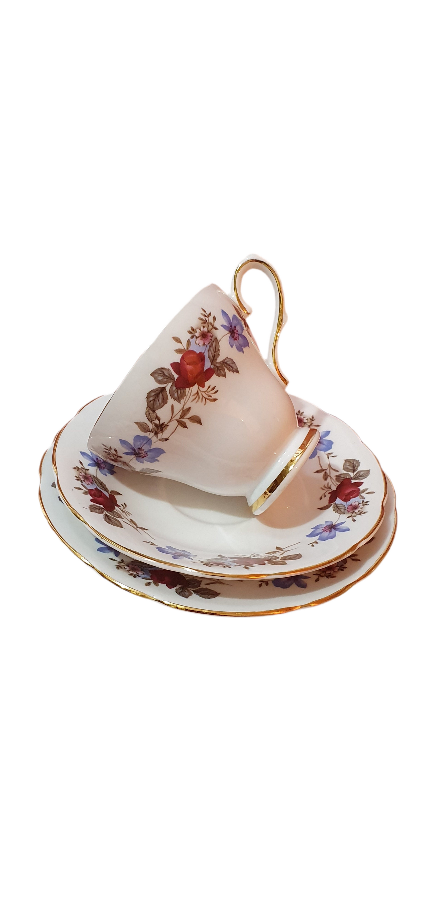 2 piece triple set Royal Sutherland Cups and Saucers