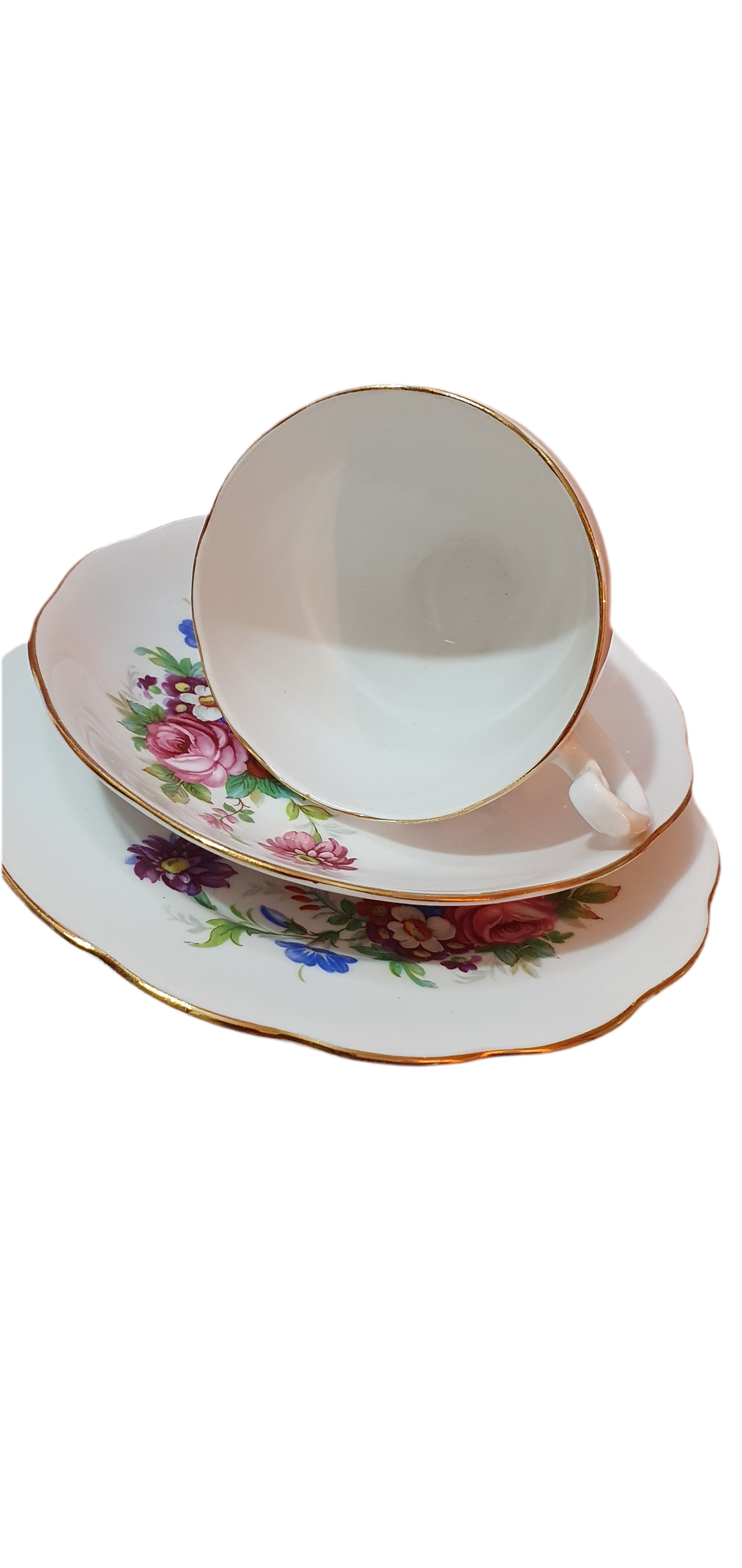 3 piece triple set Cups and plates Roslyn China R457