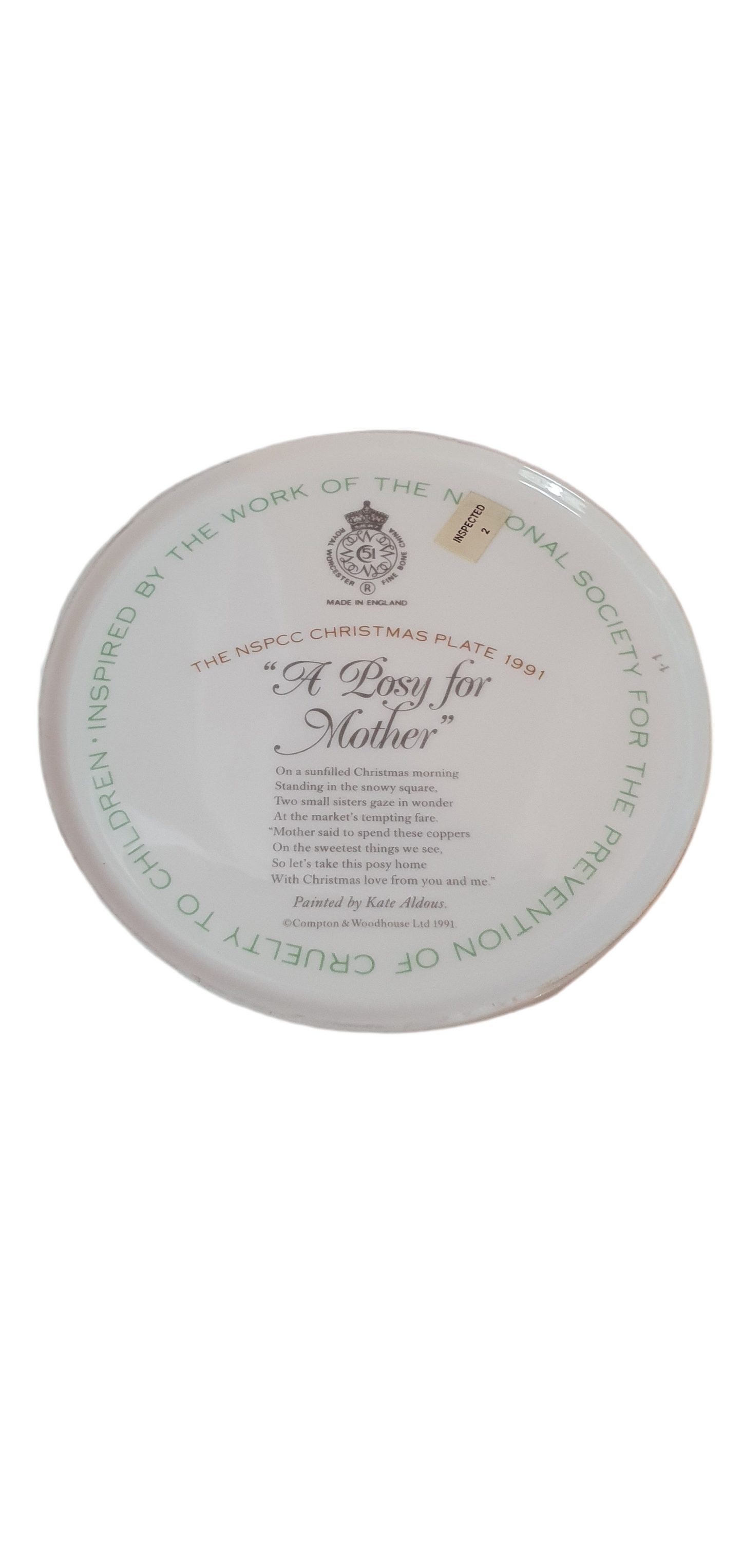Decorative Plate Christmas Spirit and Charity: Royal Worcester “A Posy for Mother” (1991)