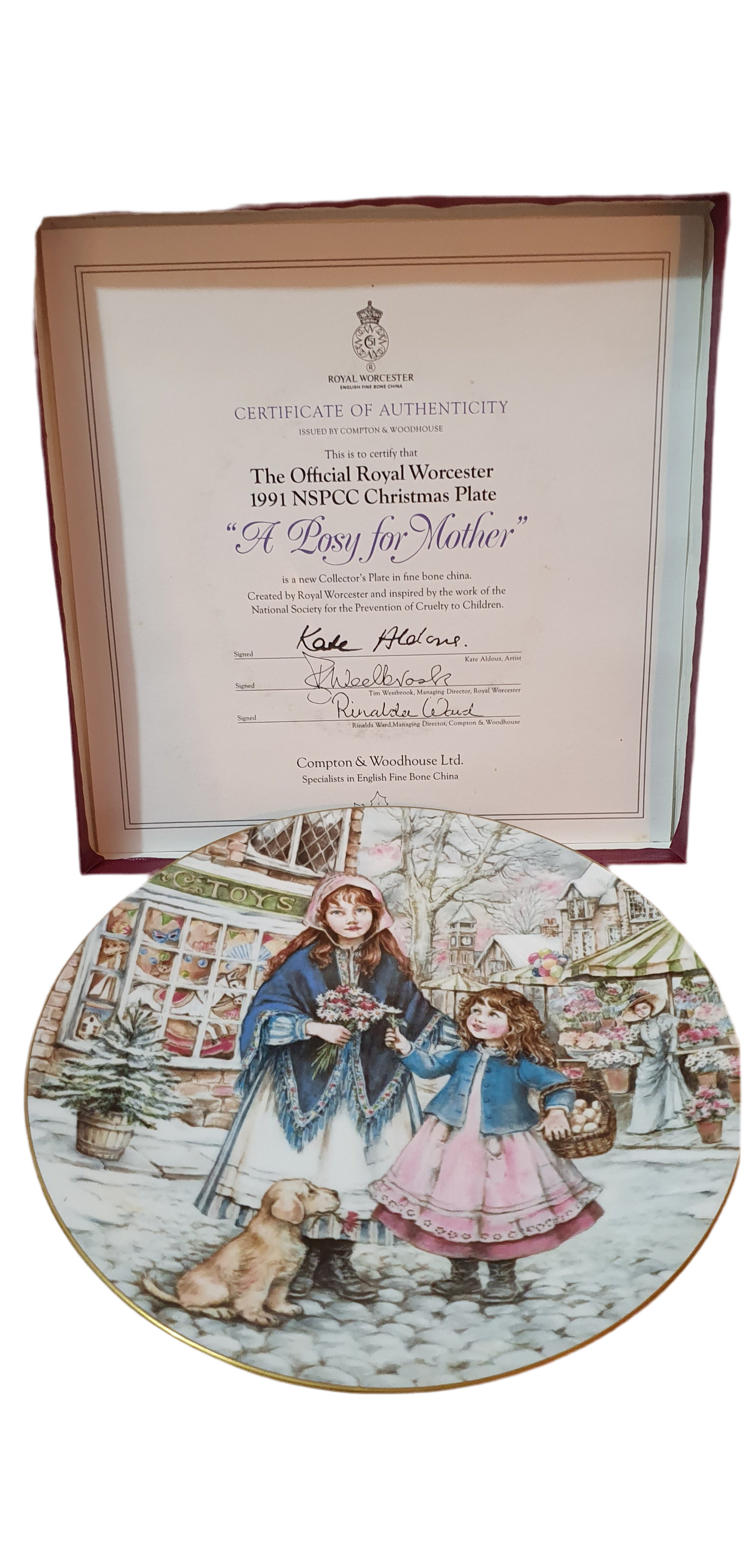 Decorative Plate Christmas Spirit and Charity: Royal Worcester “A Posy for Mother” (1991)