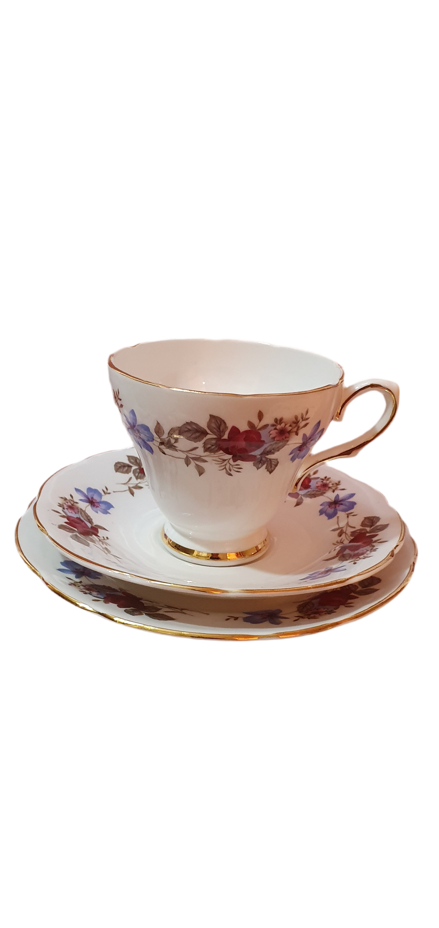 2 piece triple set Royal Sutherland Cups and Saucers